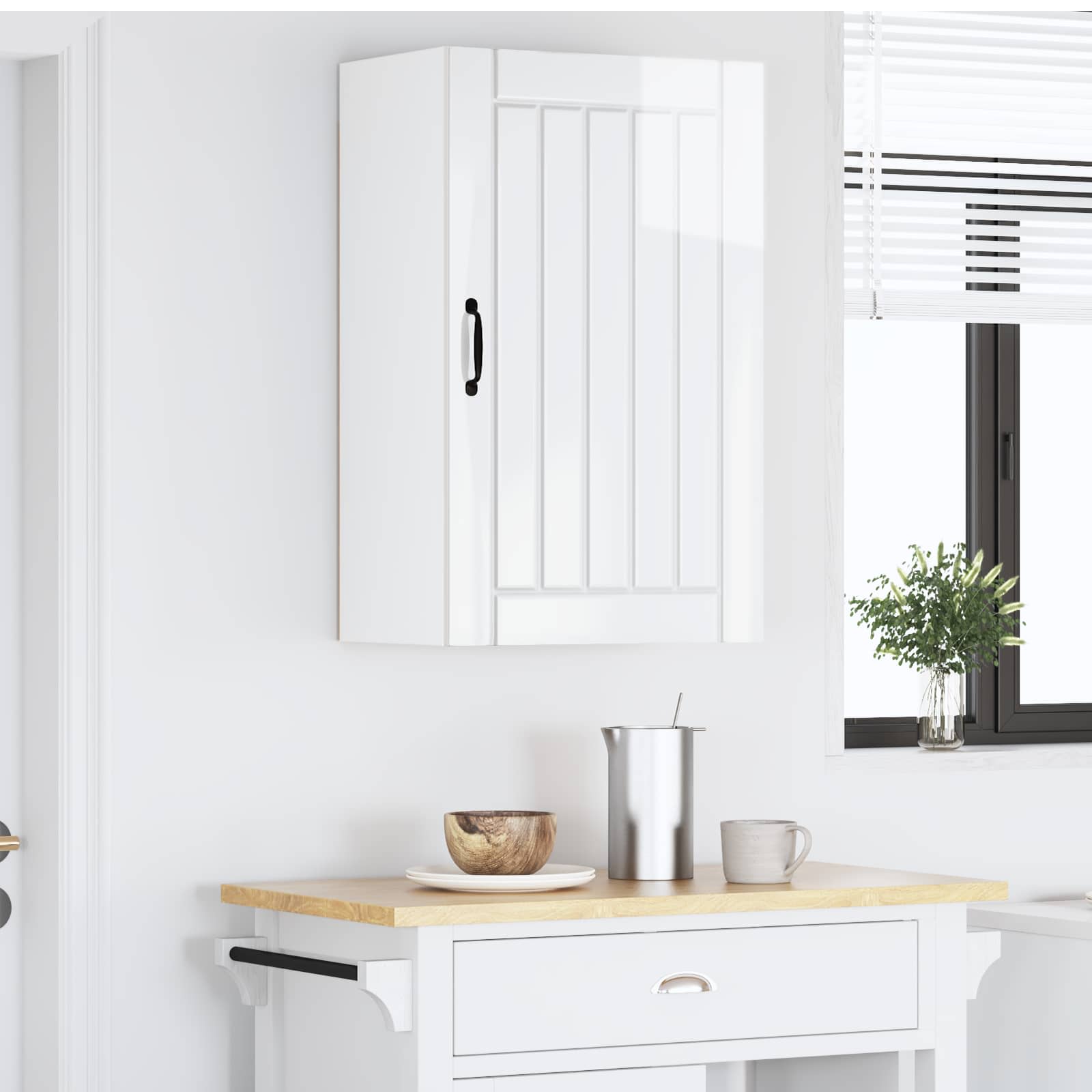 Wall Cabinet LUCCA High Gloss White 50 x 31 x 80 cm