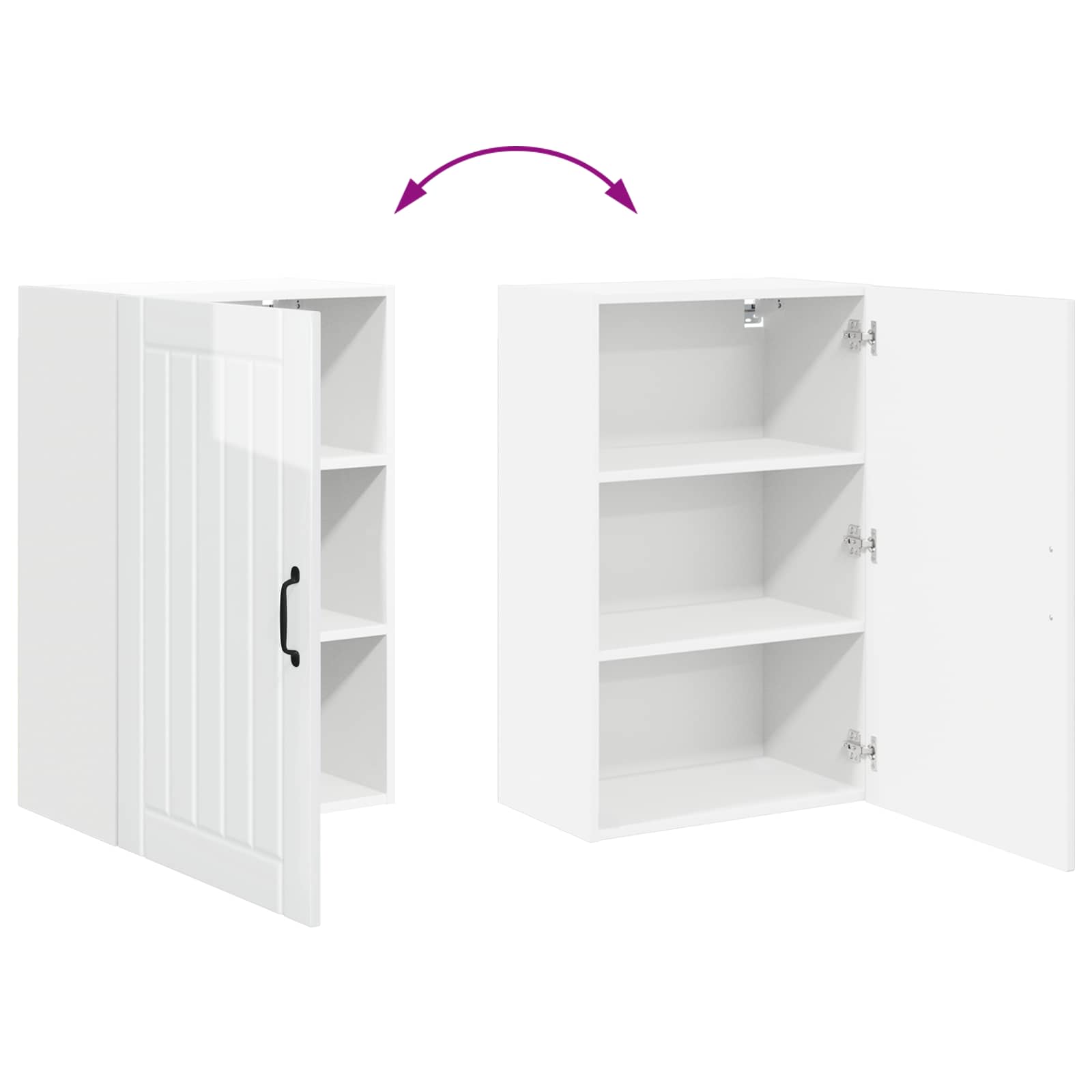 Wall Cabinet LUCCA High Gloss White 50 x 31 x 80 cm