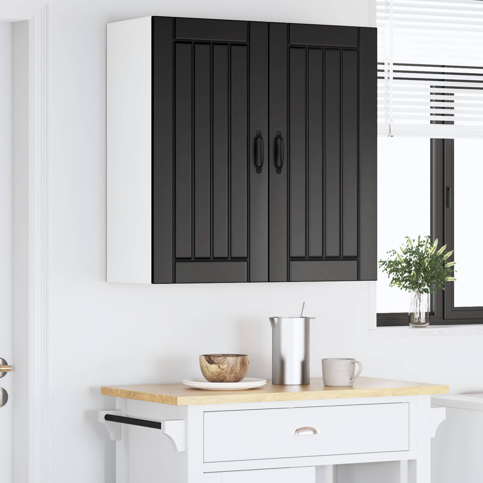 Wall Cabinet LUCCA Black 80 x 31 x 80 cm Engineered Wood