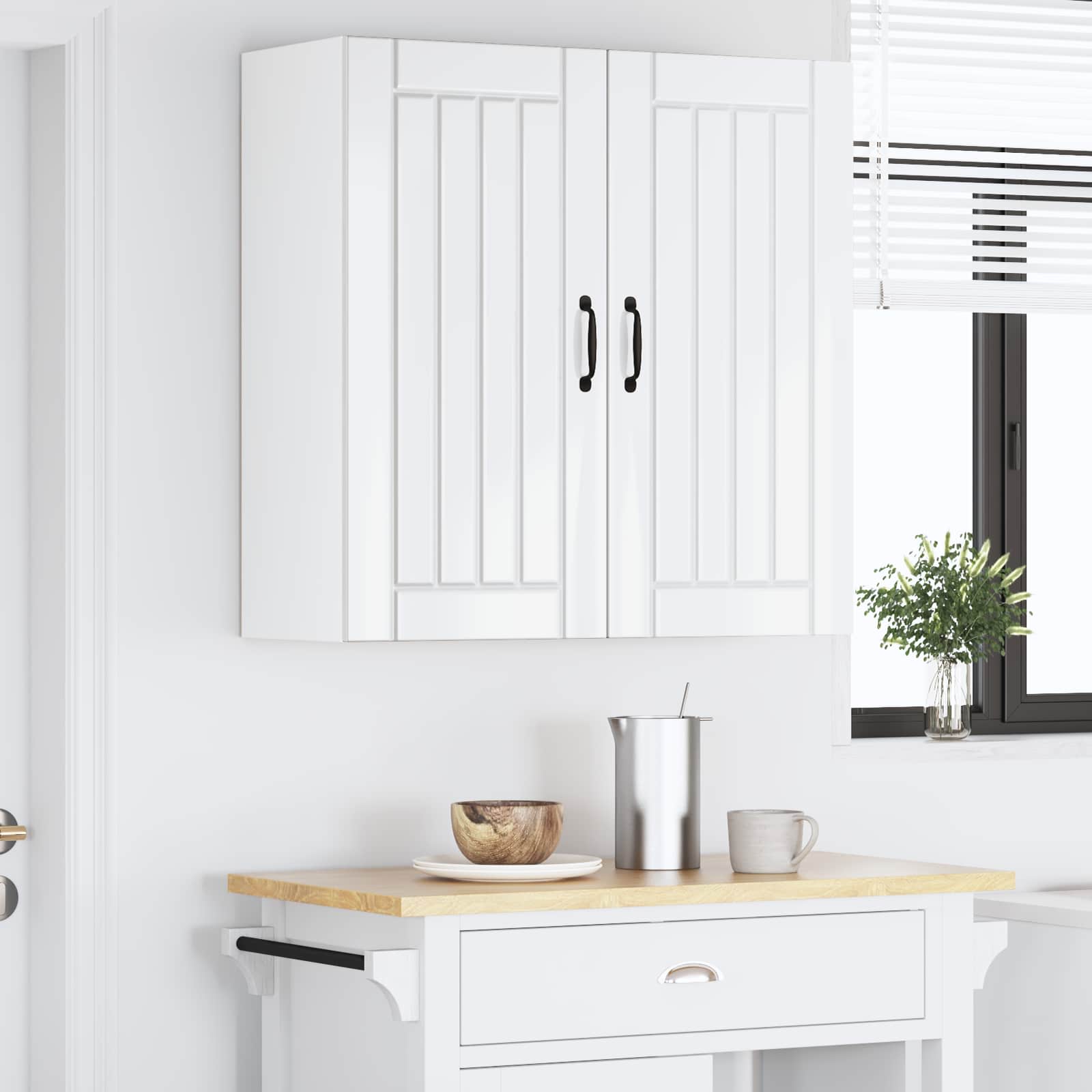 Wall Cabinet LUCCA High Gloss White 80 x 31 x 80 cm