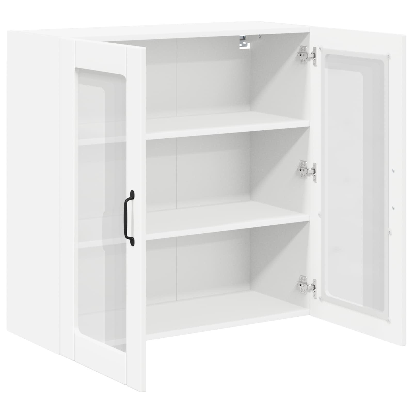 Wall Glass Cabinet LUCCA White 80 x 31 x 80 cm Engineered Wood