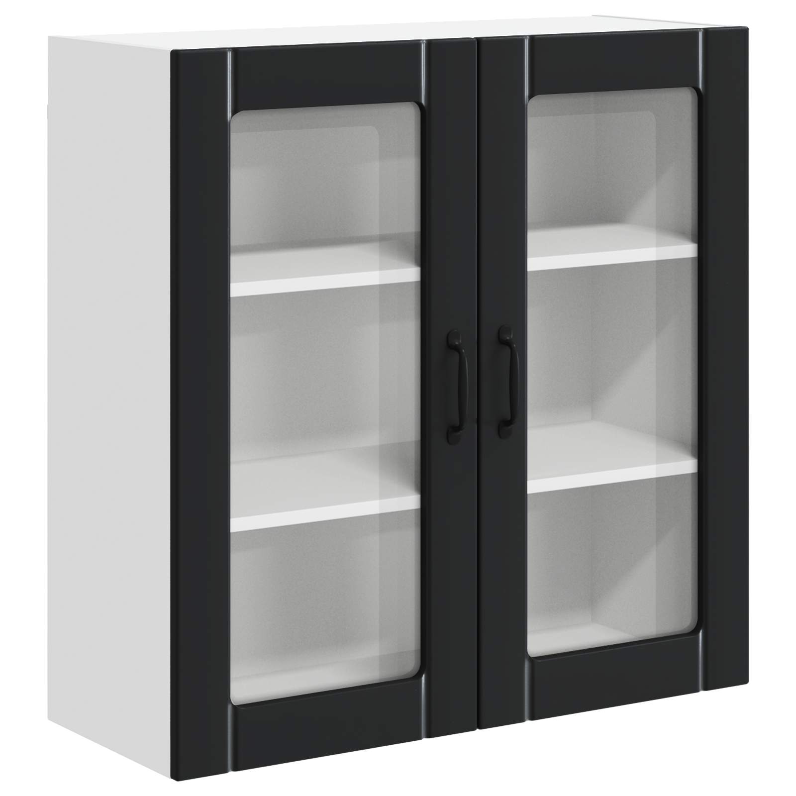 Wall Glass Cabinet LUCCA Black 80 x 31 x 80 cm Engineered Wood