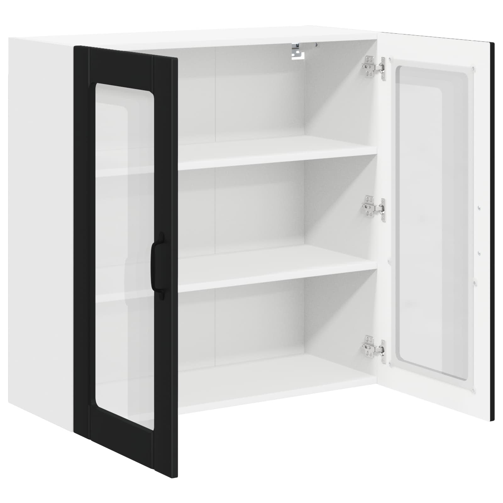 Wall Glass Cabinet LUCCA Black 80 x 31 x 80 cm Engineered Wood