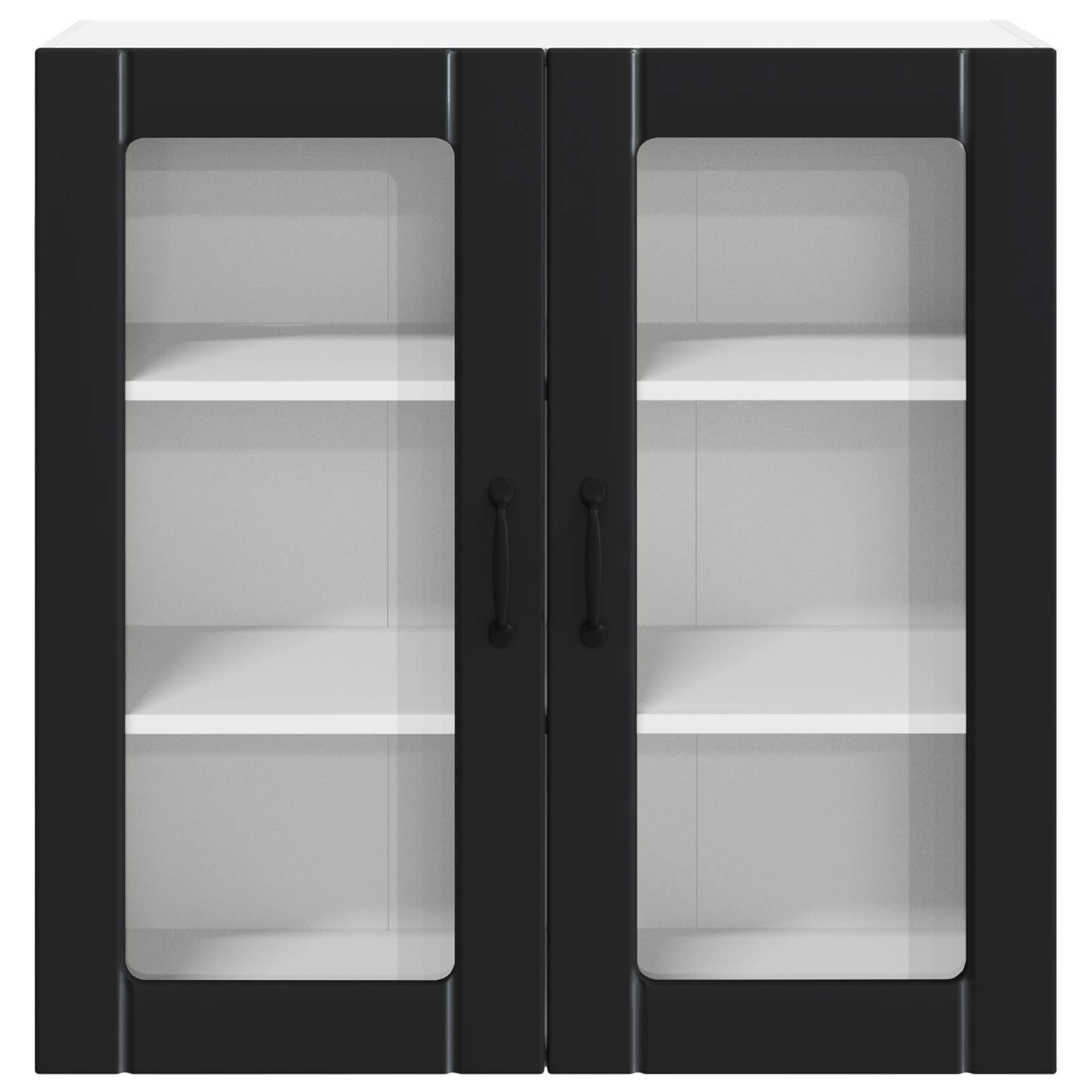 Wall Glass Cabinet LUCCA Black 80 x 31 x 80 cm Engineered Wood