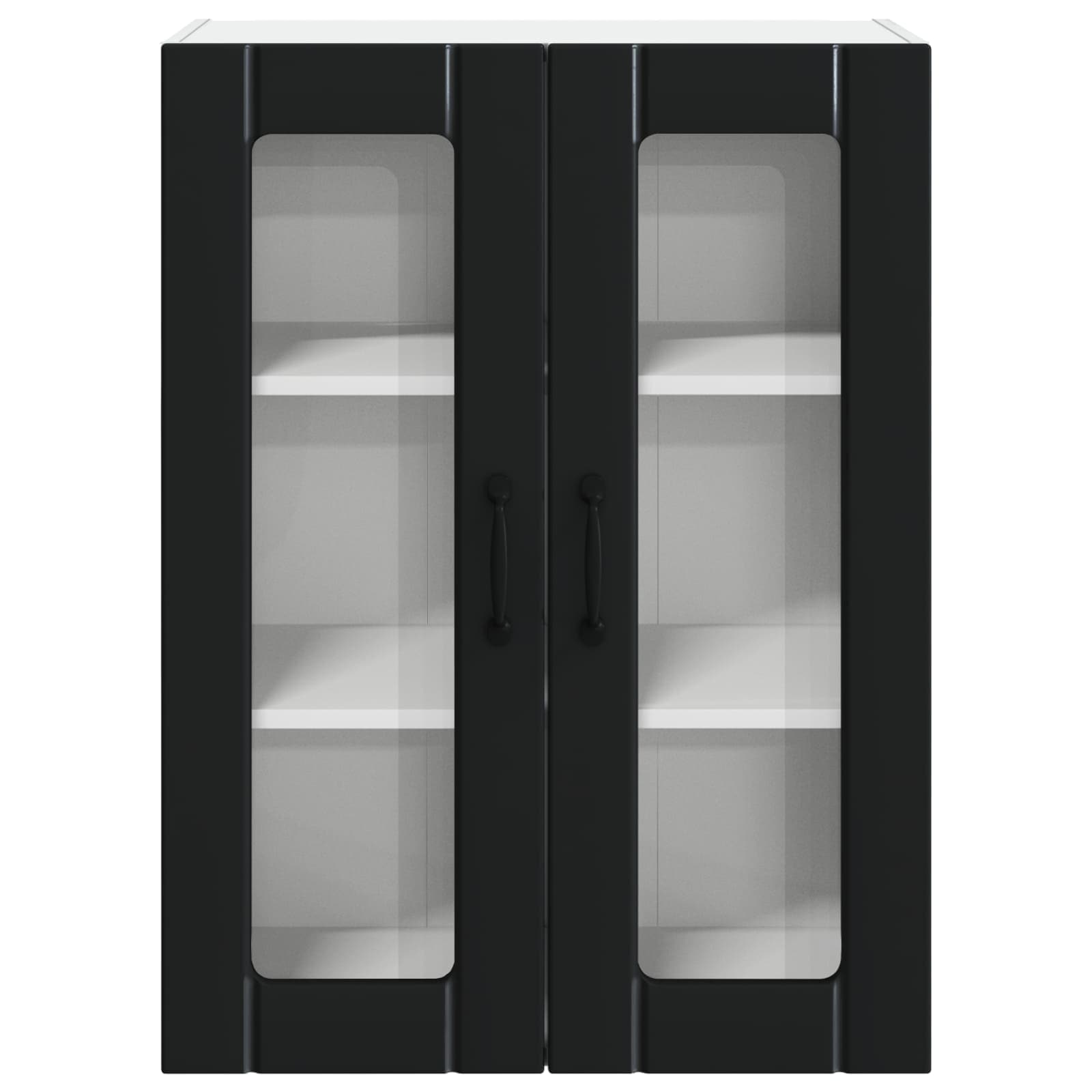 Wall Glass Cabinet LUCCA Black 60 x 31 x 80 cm Engineered Wood