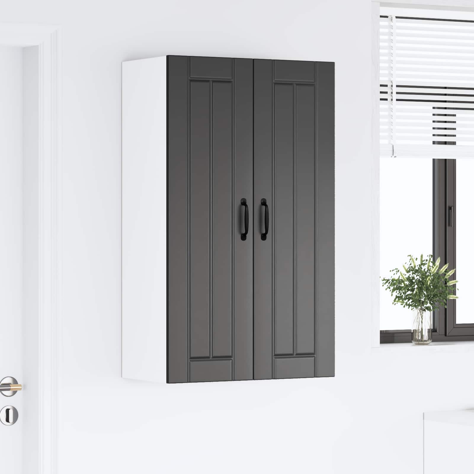 Wall Cabinet LUCCA Black 60 x 31 x 100 cm Engineered Wood