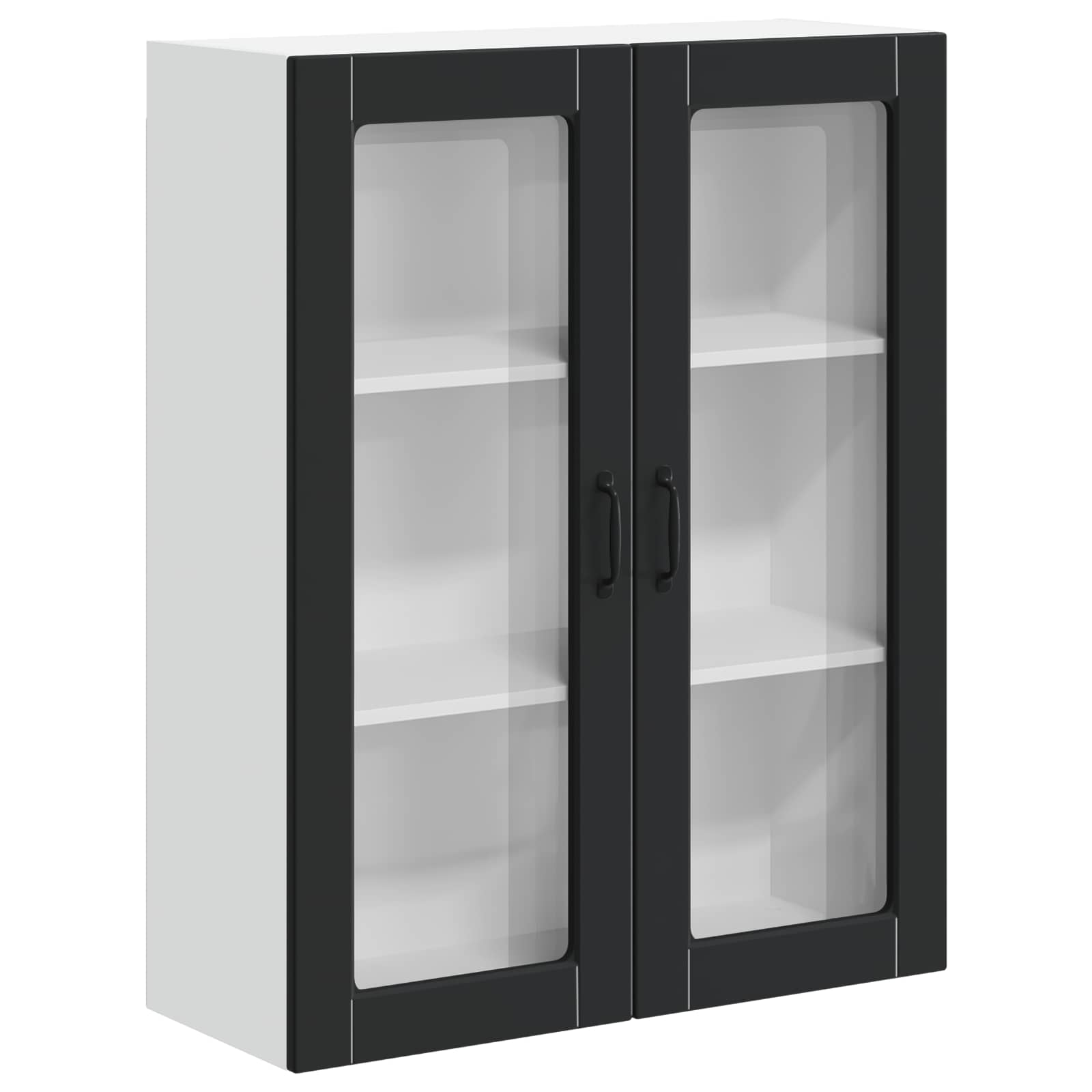 Wall Glass Cabinet LUCCA Black 80 x 31 x 100 cm Engineered Wood