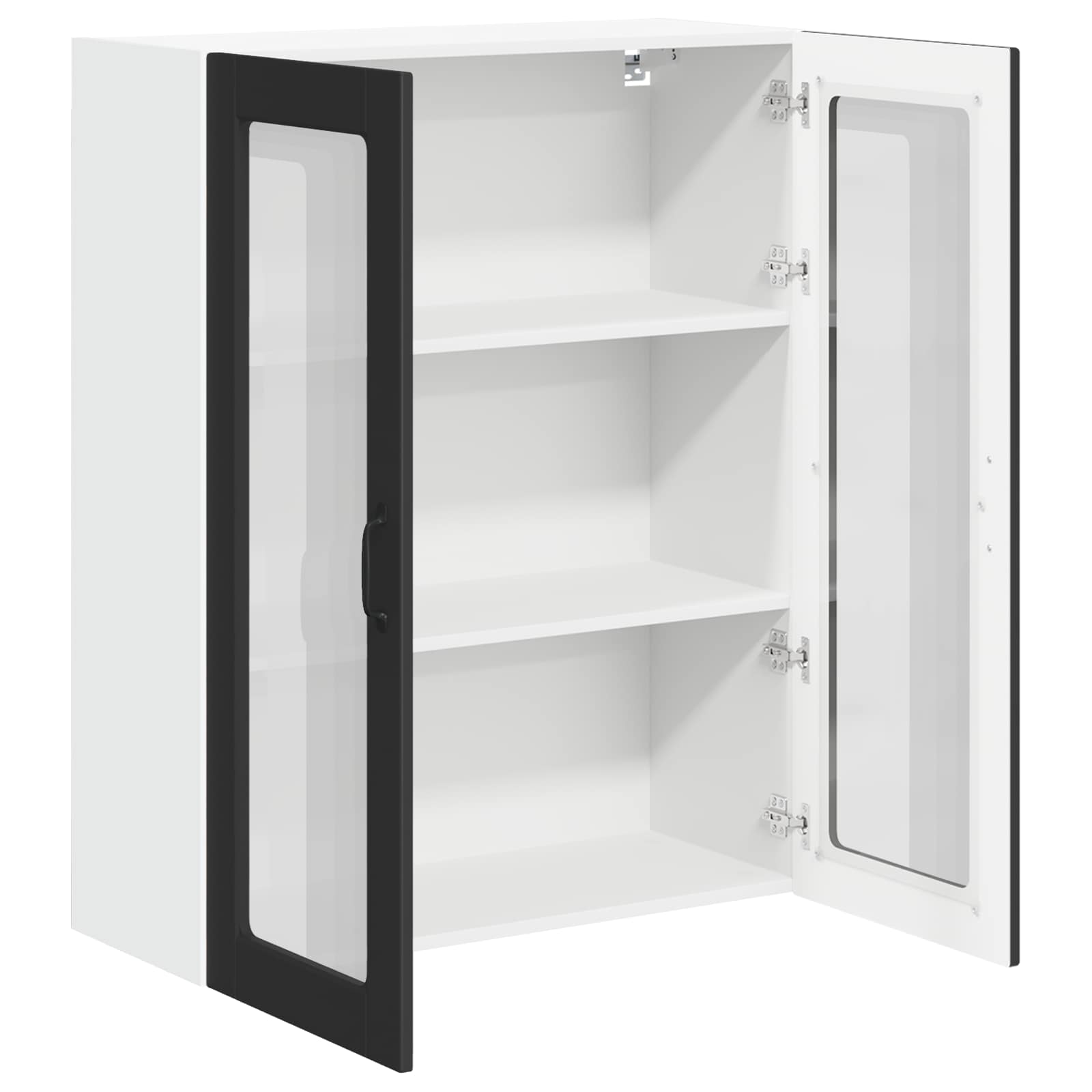 Wall Glass Cabinet LUCCA Black 80 x 31 x 100 cm Engineered Wood
