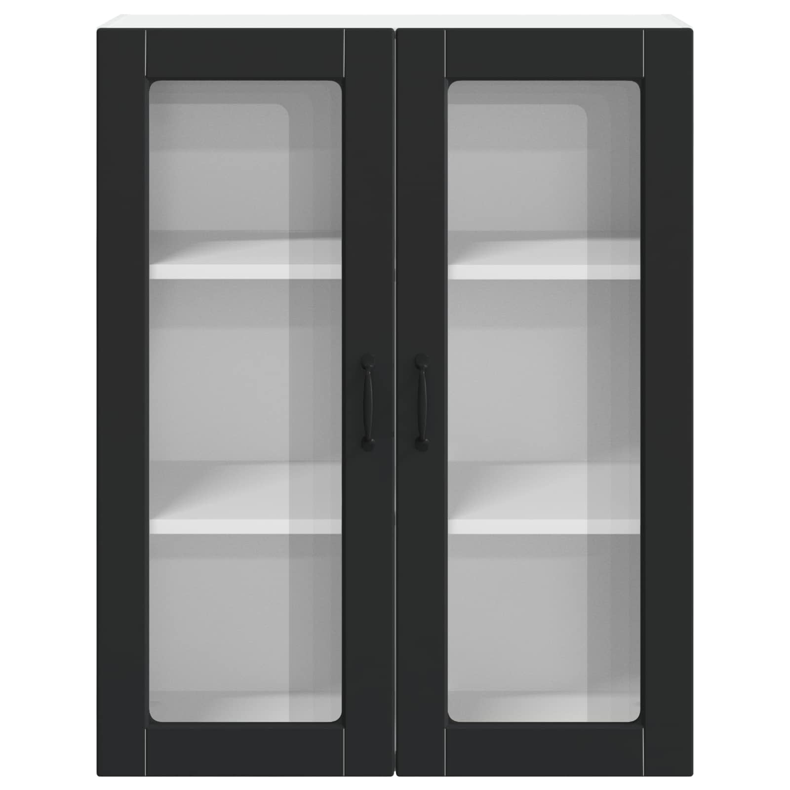 Wall Glass Cabinet LUCCA Black 80 x 31 x 100 cm Engineered Wood