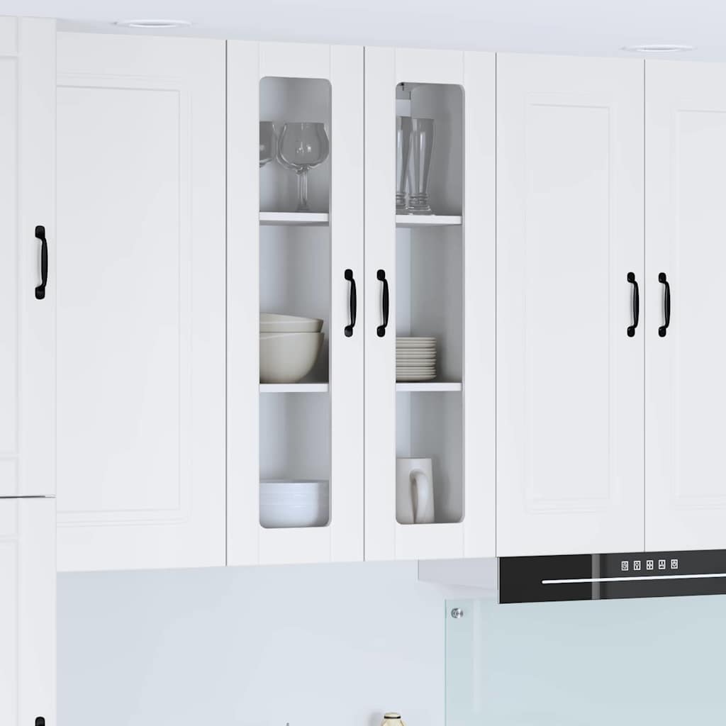 Wall Glass Cabinet LUCCA White 60 x 31 x 100 cm Engineered Wood