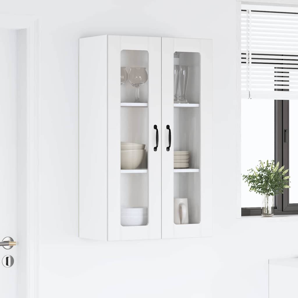 Wall Glass Cabinet LUCCA White 60 x 31 x 100 cm Engineered Wood