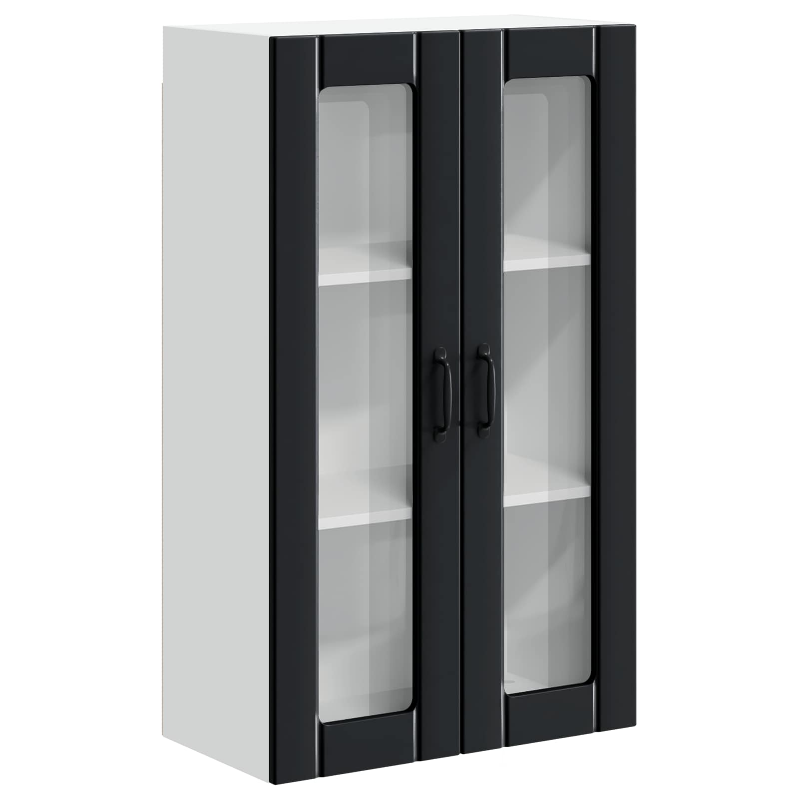 Wall Glass Cabinet LUCCA Black 60 x 31 x 100 cm Engineered Wood