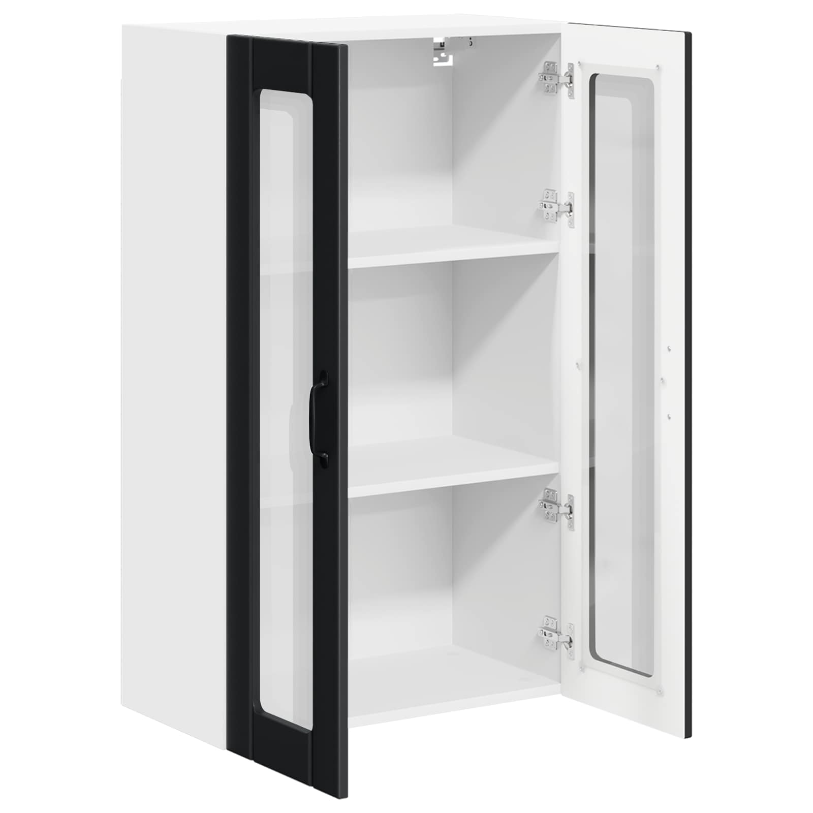 Wall Glass Cabinet LUCCA Black 60 x 31 x 100 cm Engineered Wood