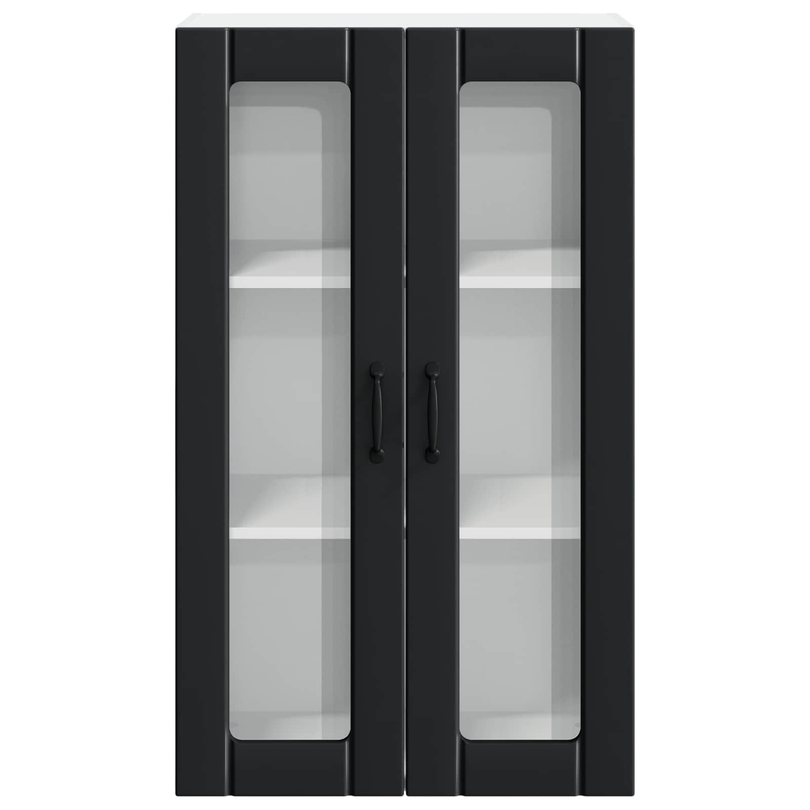 Wall Glass Cabinet LUCCA Black 60 x 31 x 100 cm Engineered Wood