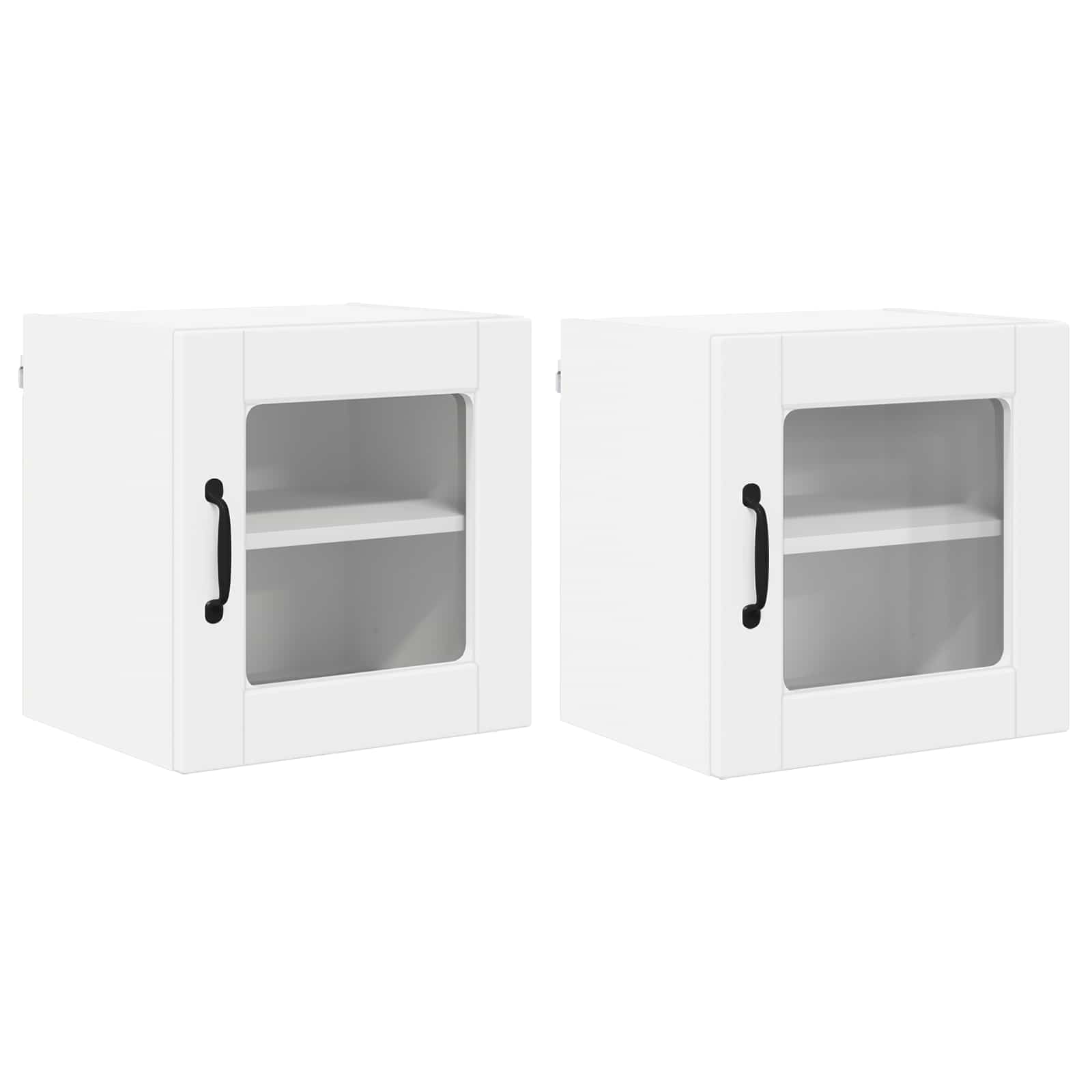 Wall Glass Cabinet PORTO 2 pcs White 40 x 31 x 40 cm
