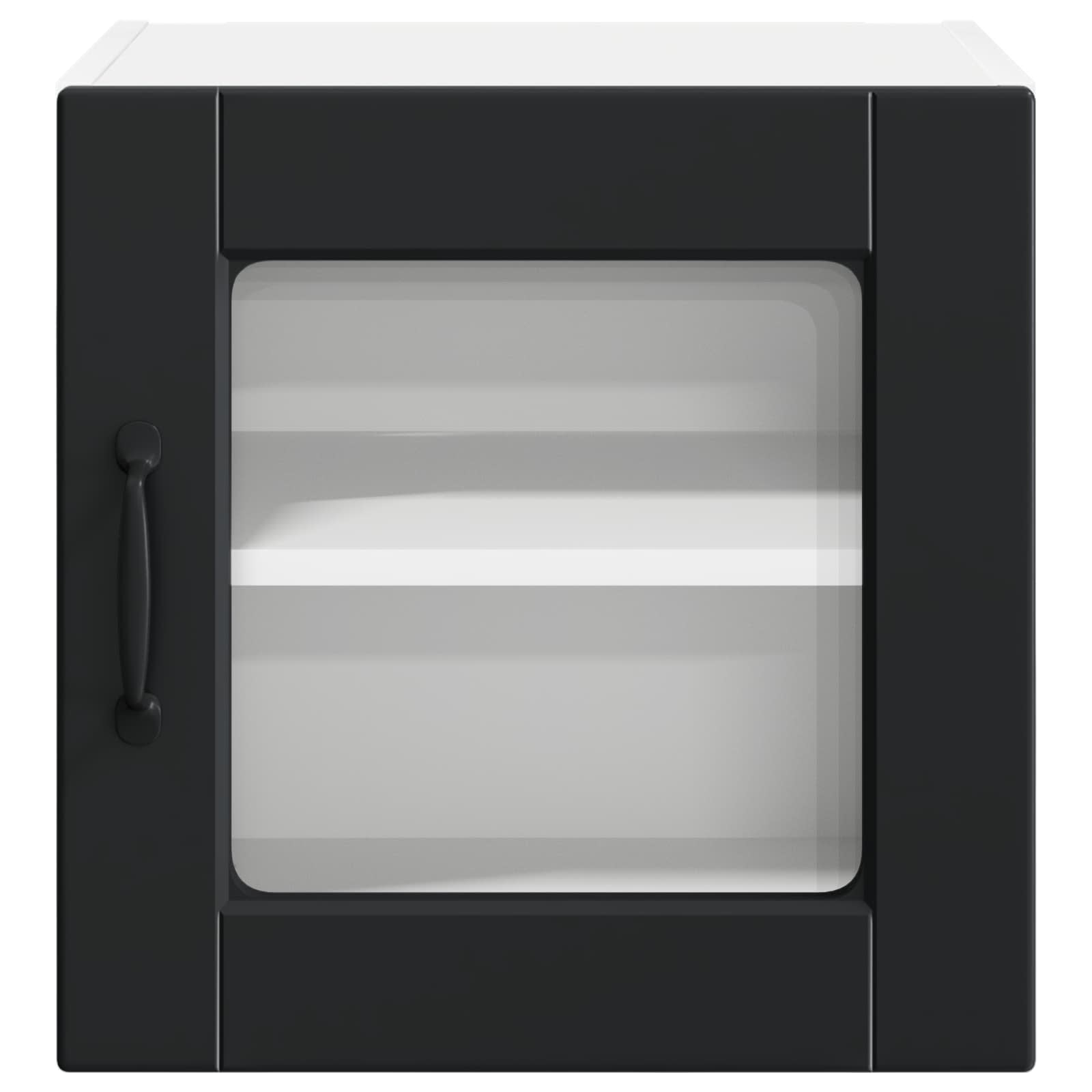 Wall Glass Cabinet PORTO 2 pcs Black 40 x 31 x 40 cm