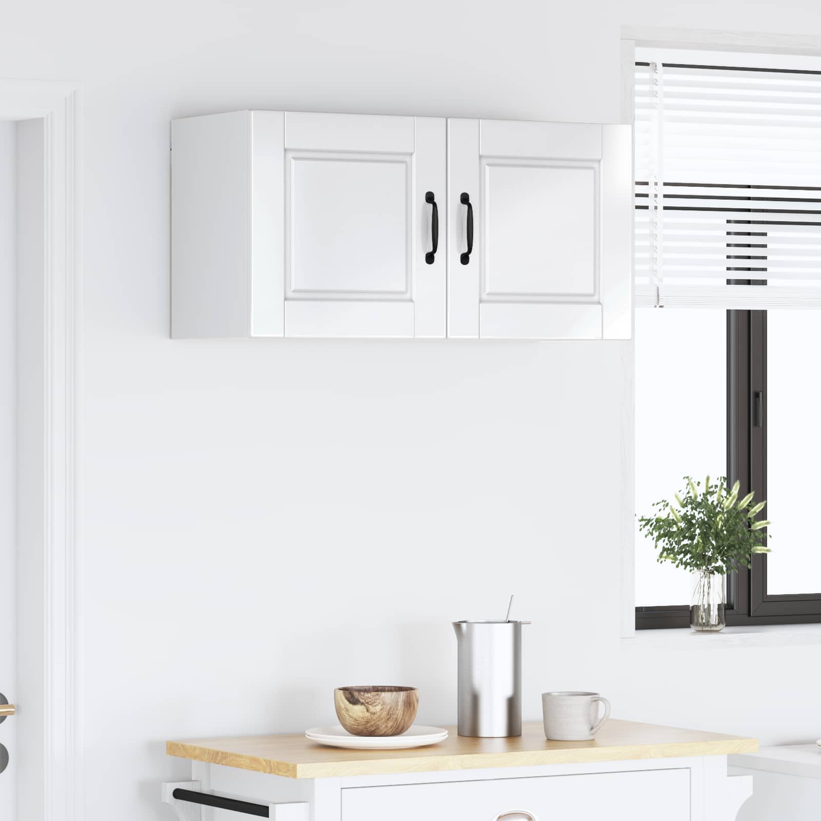 Wall Cabinet PORTO High Gloss White 80 x 31 x 40 cm