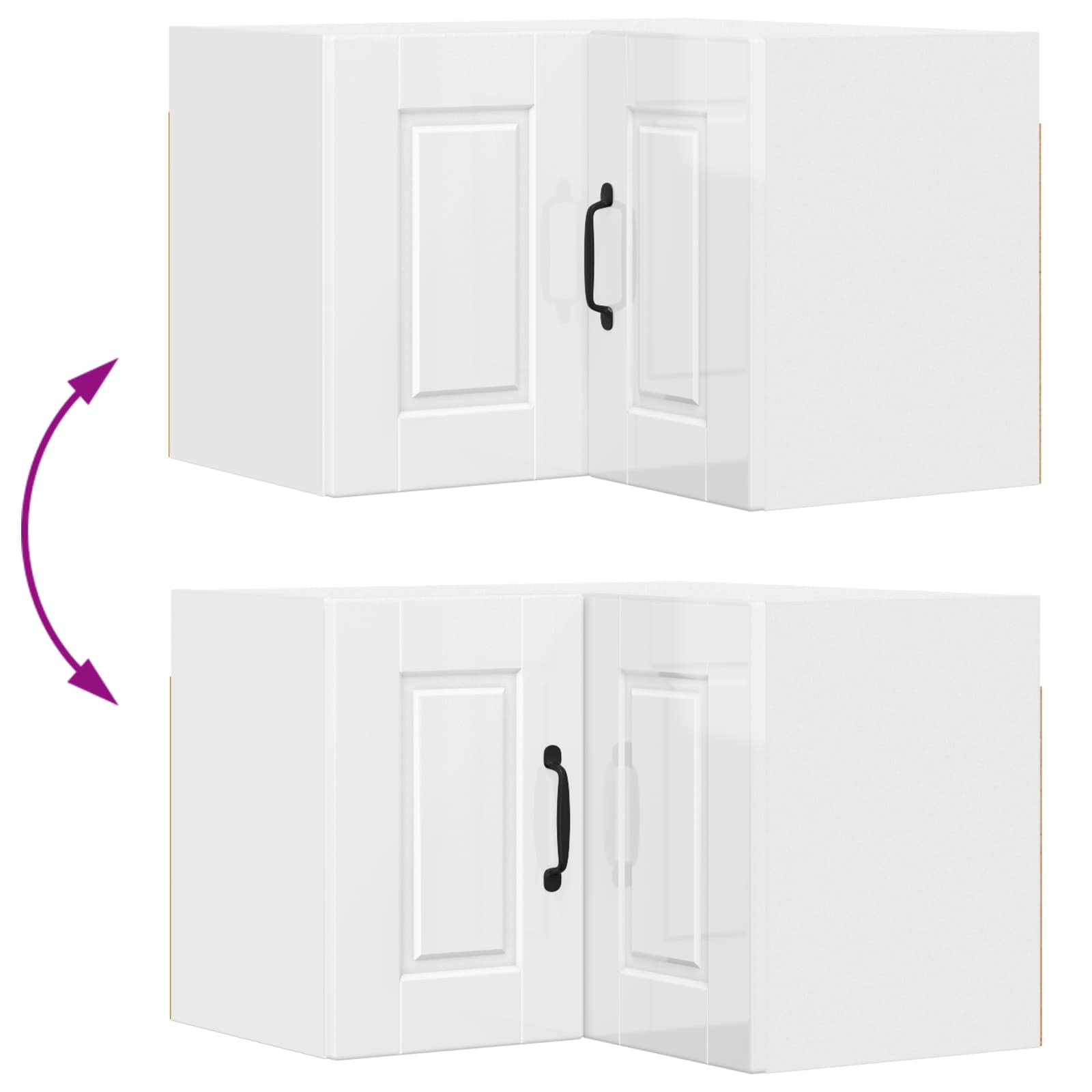 Kitchen Cabinet with Shelf High Gloss White 57 x 57 x 40 cm