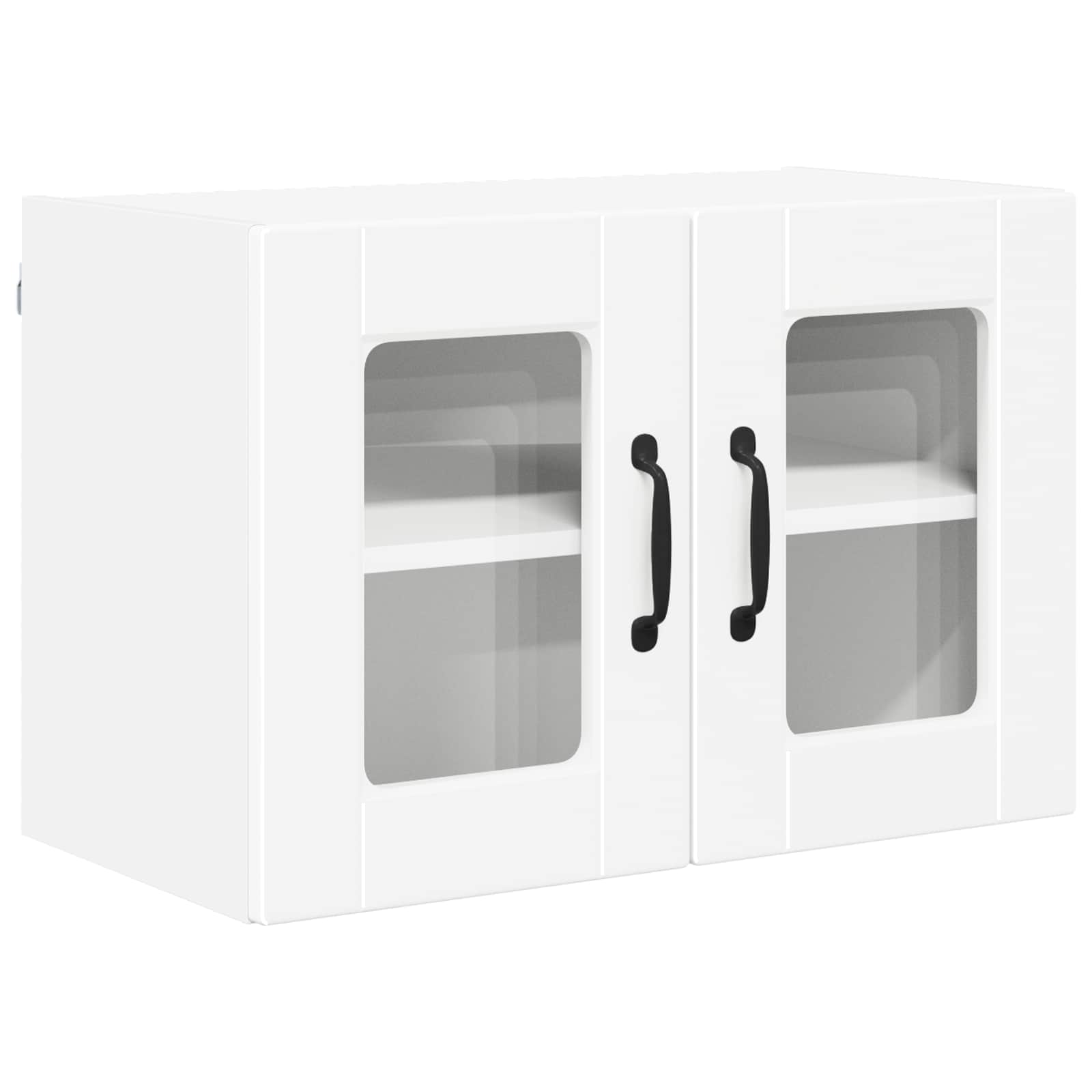 Wall Glass Cabinet PORTO White 60 x 31 x 40 cm Engineered Wood