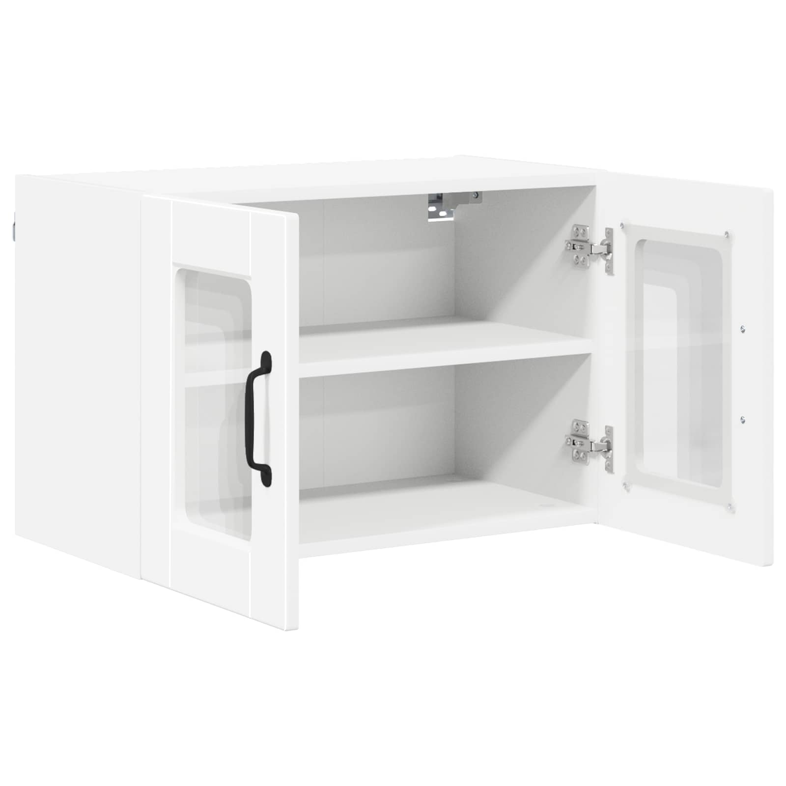 Wall Glass Cabinet PORTO White 60 x 31 x 40 cm Engineered Wood