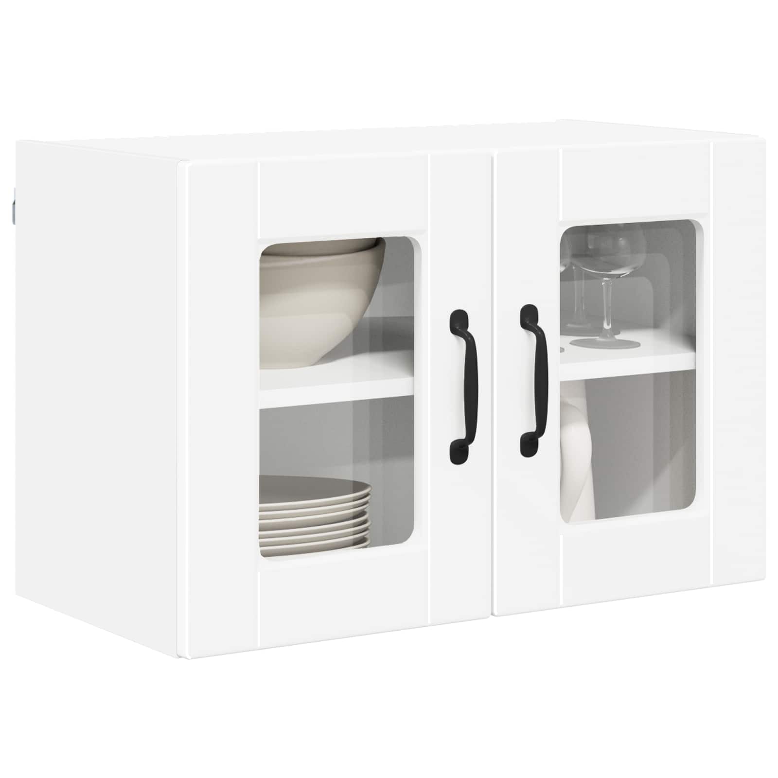 Wall Glass Cabinet PORTO White 60 x 31 x 40 cm Engineered Wood