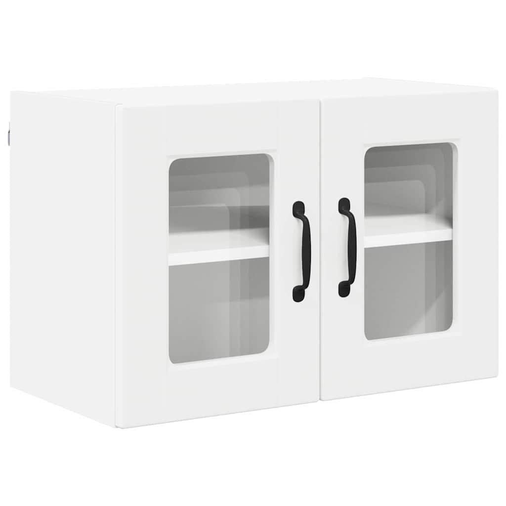 Wall Glass Cabinet PORTO 2 pcs White 60 x 31 x 40 cm