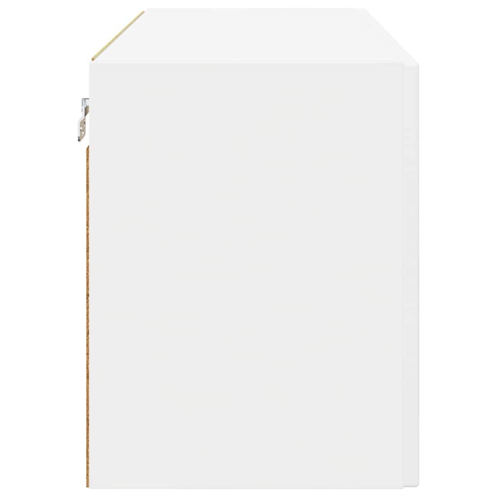 Wall Glass Cabinet PORTO 2 pcs White 60 x 31 x 40 cm