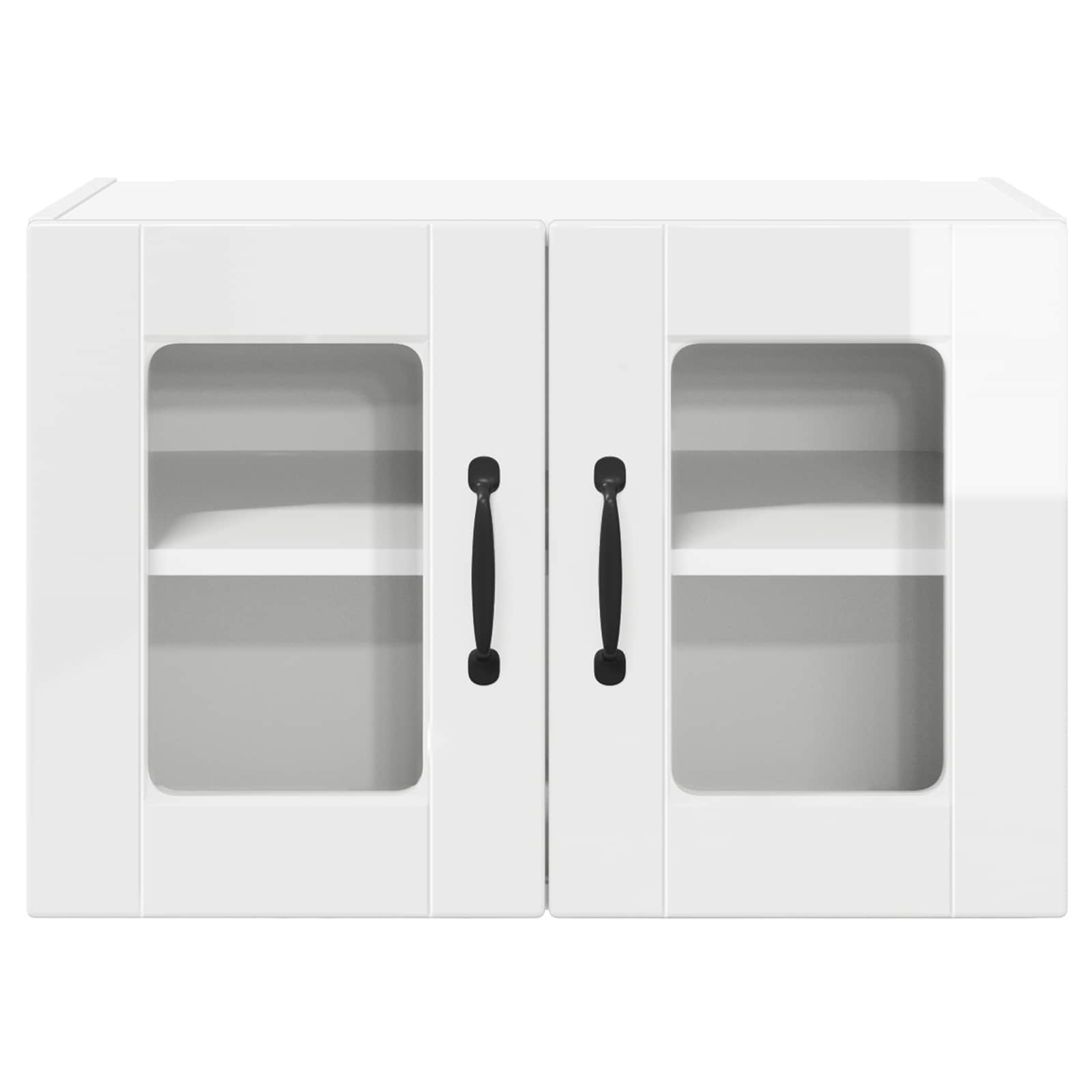 Wall Glass Cabinet PORTO High Gloss White 60 x 31 x 40 cm