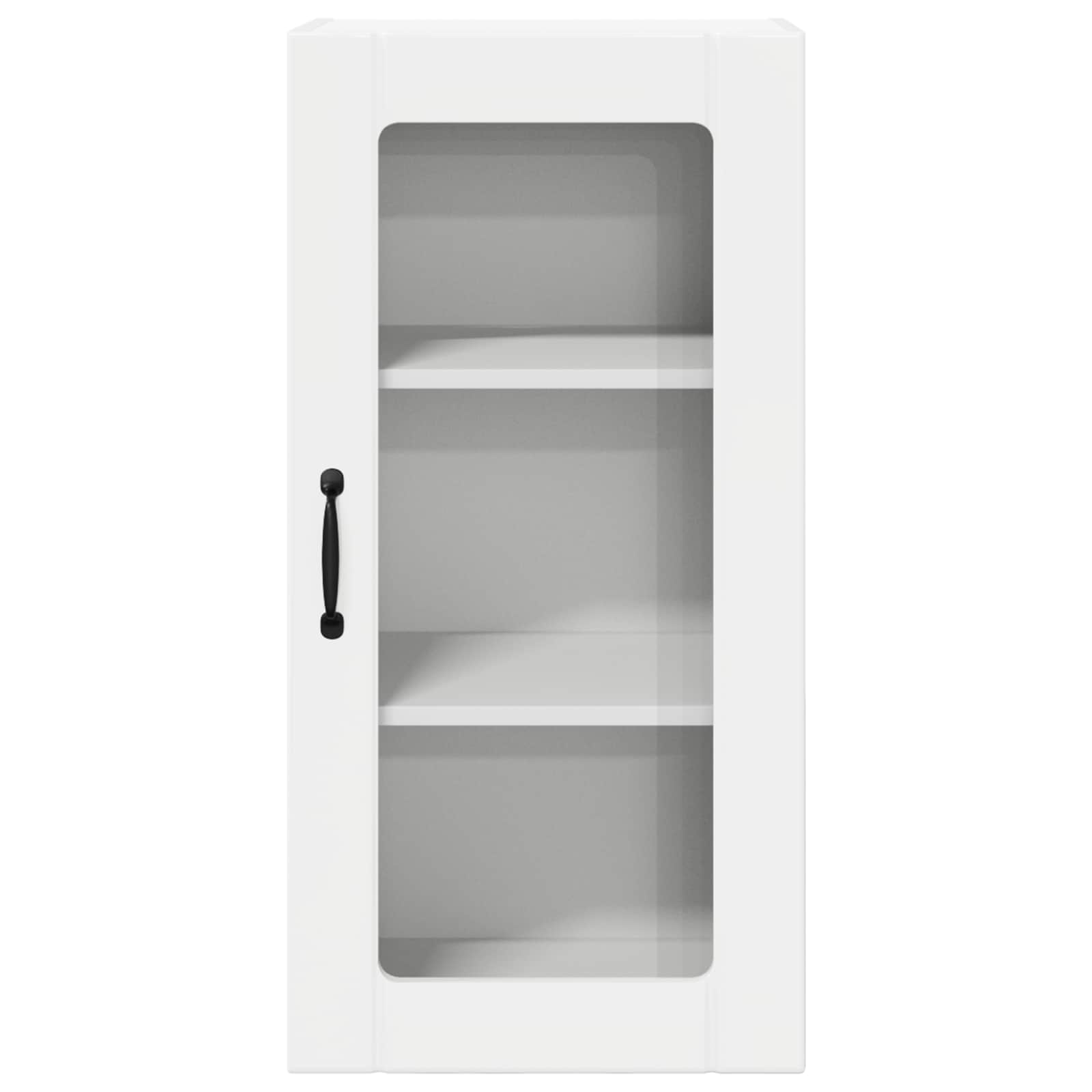 Wall Glass Cabinet PORTO 2 pcs High Gloss White 40 x 31 x 80 cm