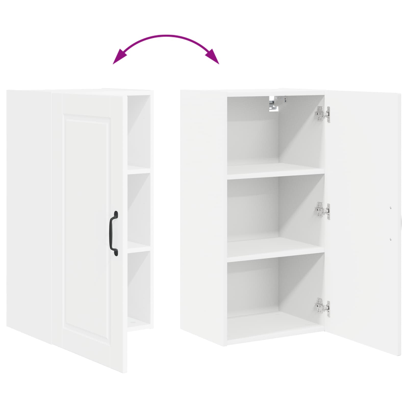 Wall Cabinet PORTO White 40 x 31 x 80 cm Engineered Wood