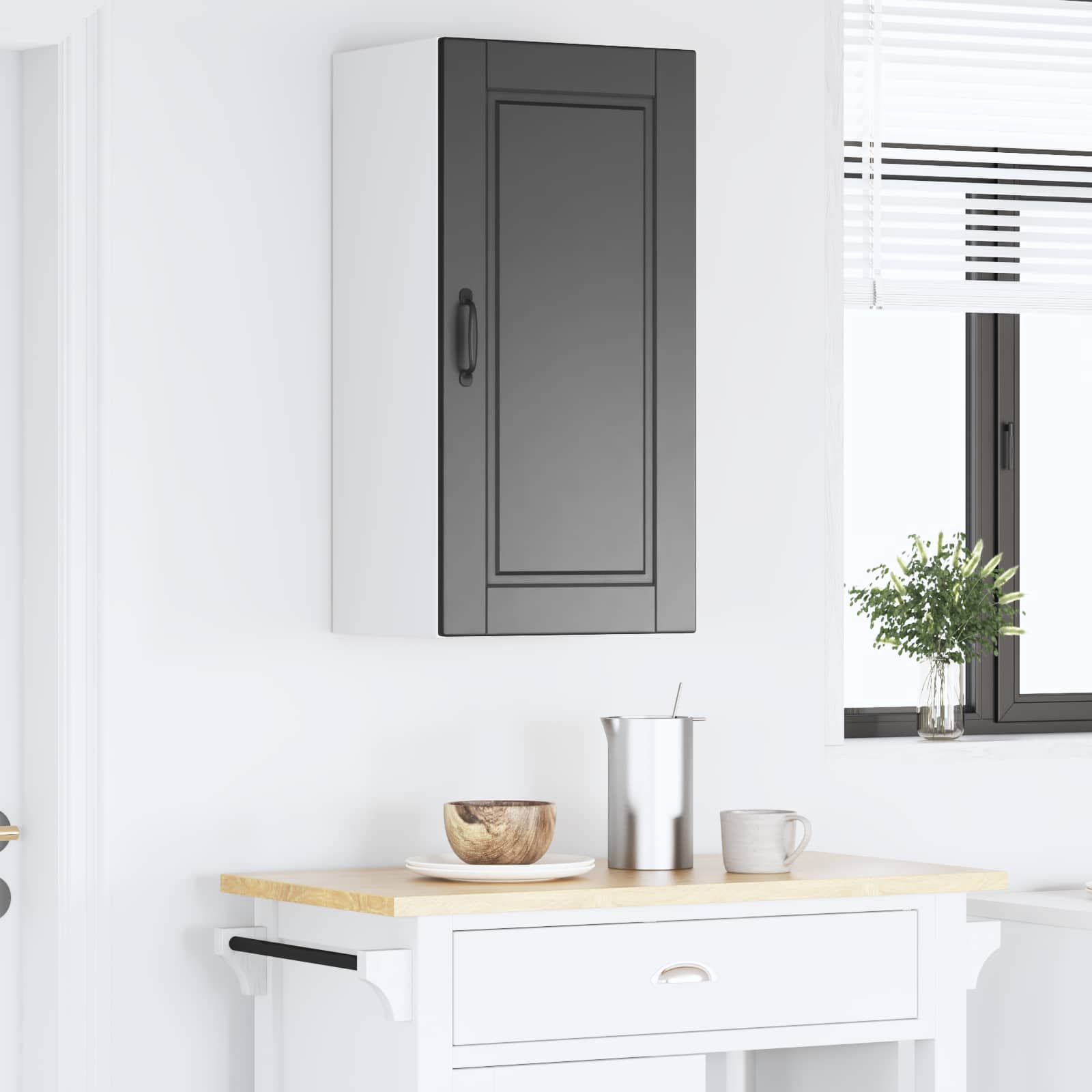 Wall Cabinet PORTO Black 40 x 31 x 80 cm Engineered Wood