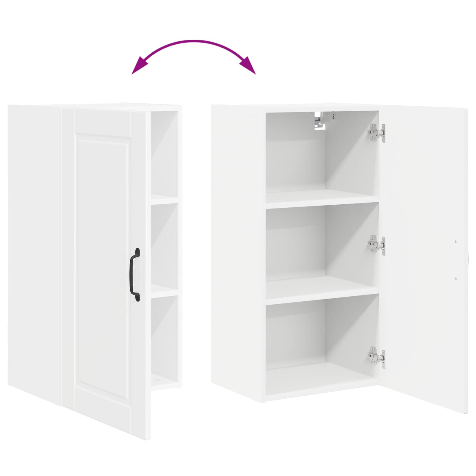 Kitchen Cabinet with Shelf High Gloss White 40 x 31 x 80 cm