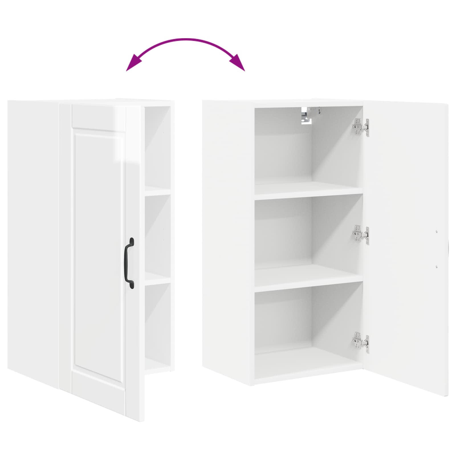 Wall Cabinet PORTO High Gloss White 40 x 31 x 80 cm