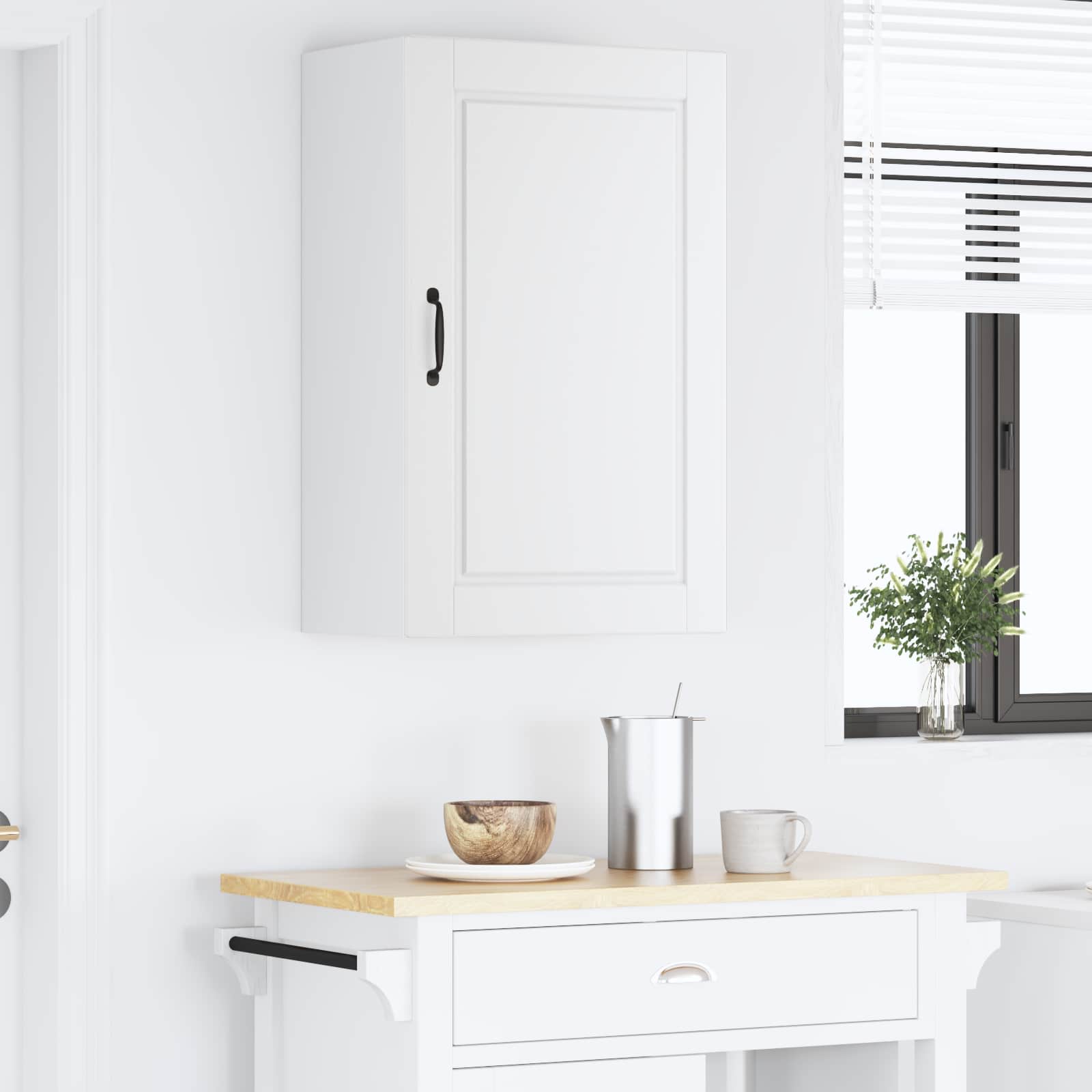 Kitchen Cabinet with Door White 50 x 31 x 80 cm Engineered Wood