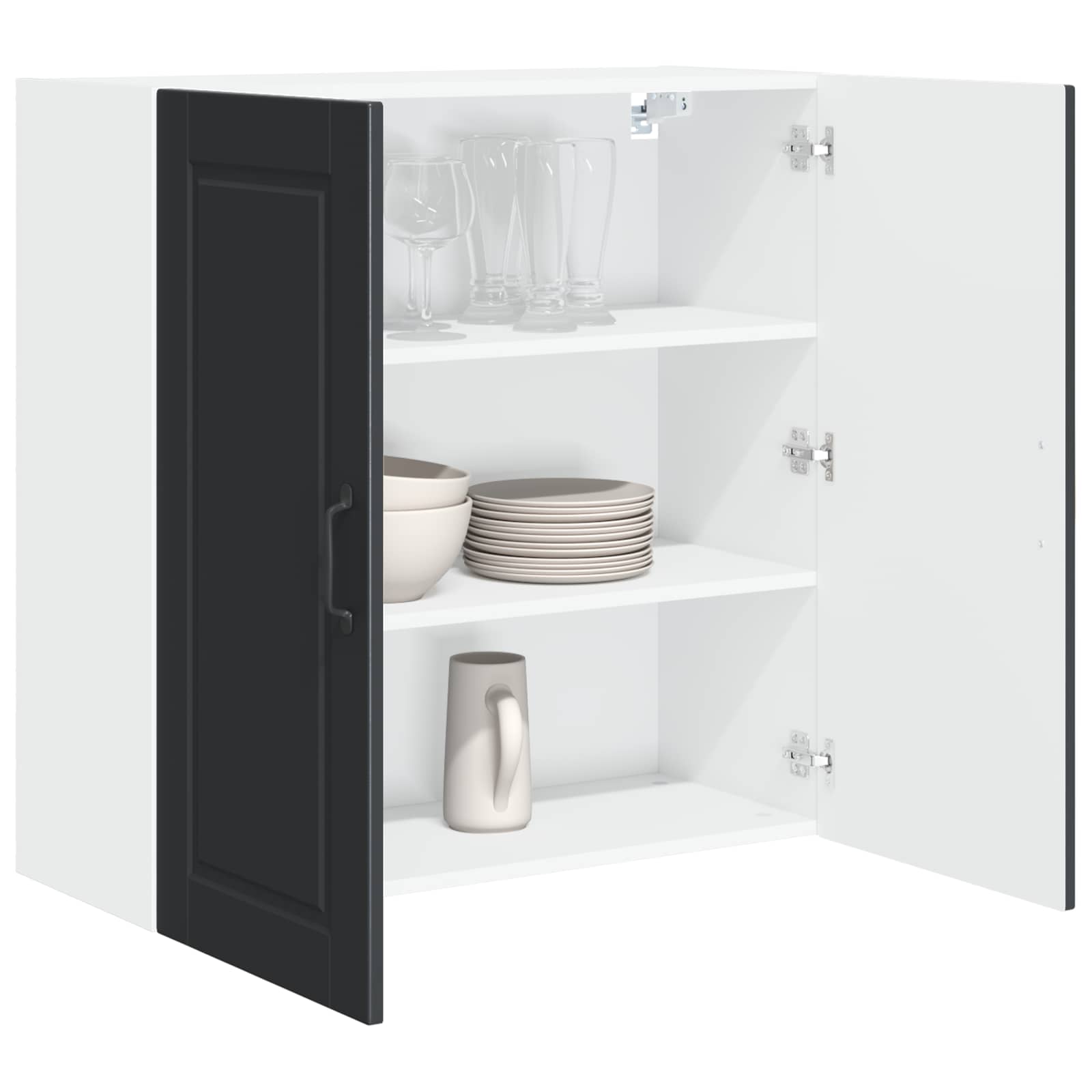 Wall Cabinet PORTO Black 80 x 31 x 80 cm Engineered Wood