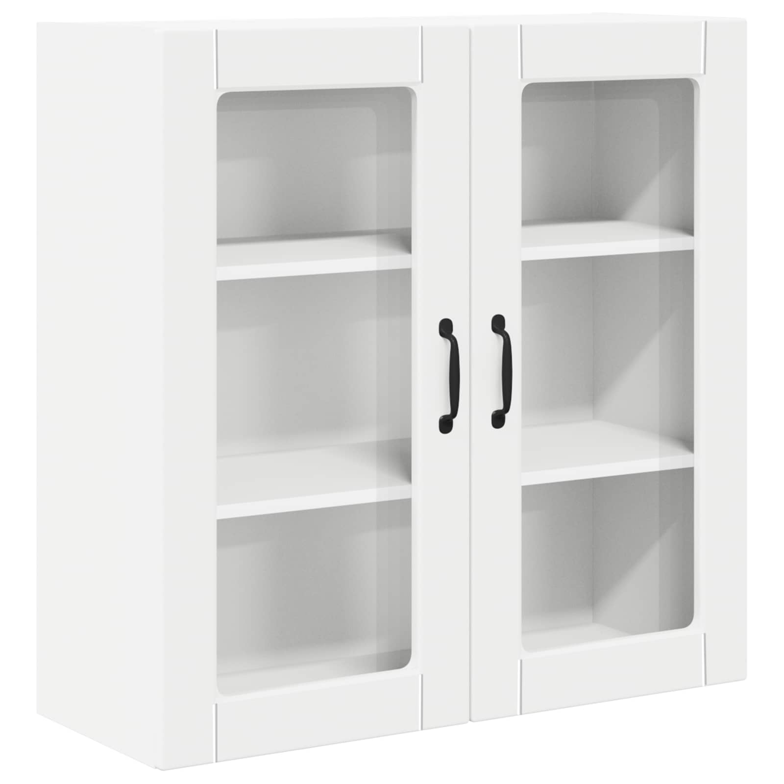 Wall Glass Cabinet PORTO White 80 x 31 x 80 cm Engineered Wood