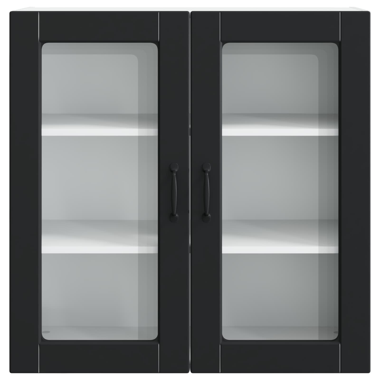 Wall Glass Cabinet PORTO Black 80 x 31 x 80 cm Engineered Wood