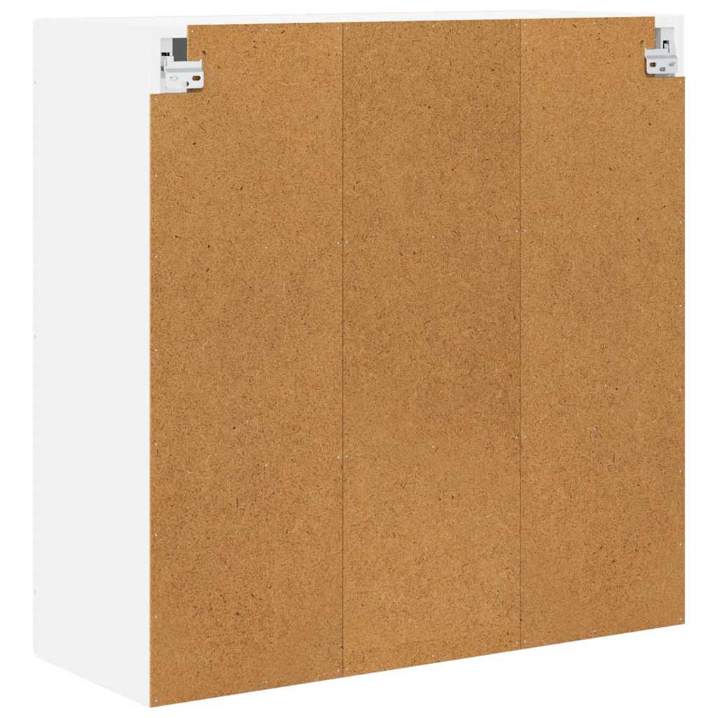 Wall Glass Cabinet PORTO High Gloss White 80 x 31 x 80 cm