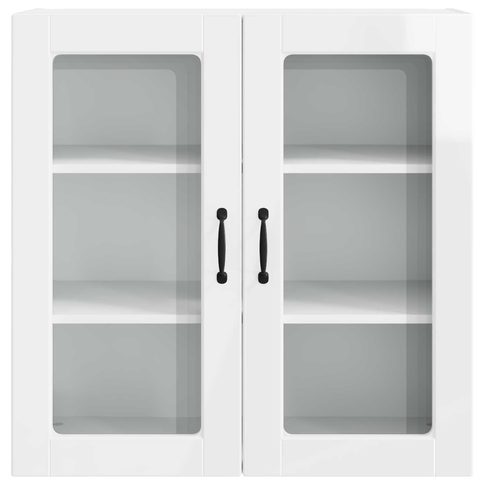 Wall Glass Cabinet PORTO High Gloss White 80 x 31 x 80 cm