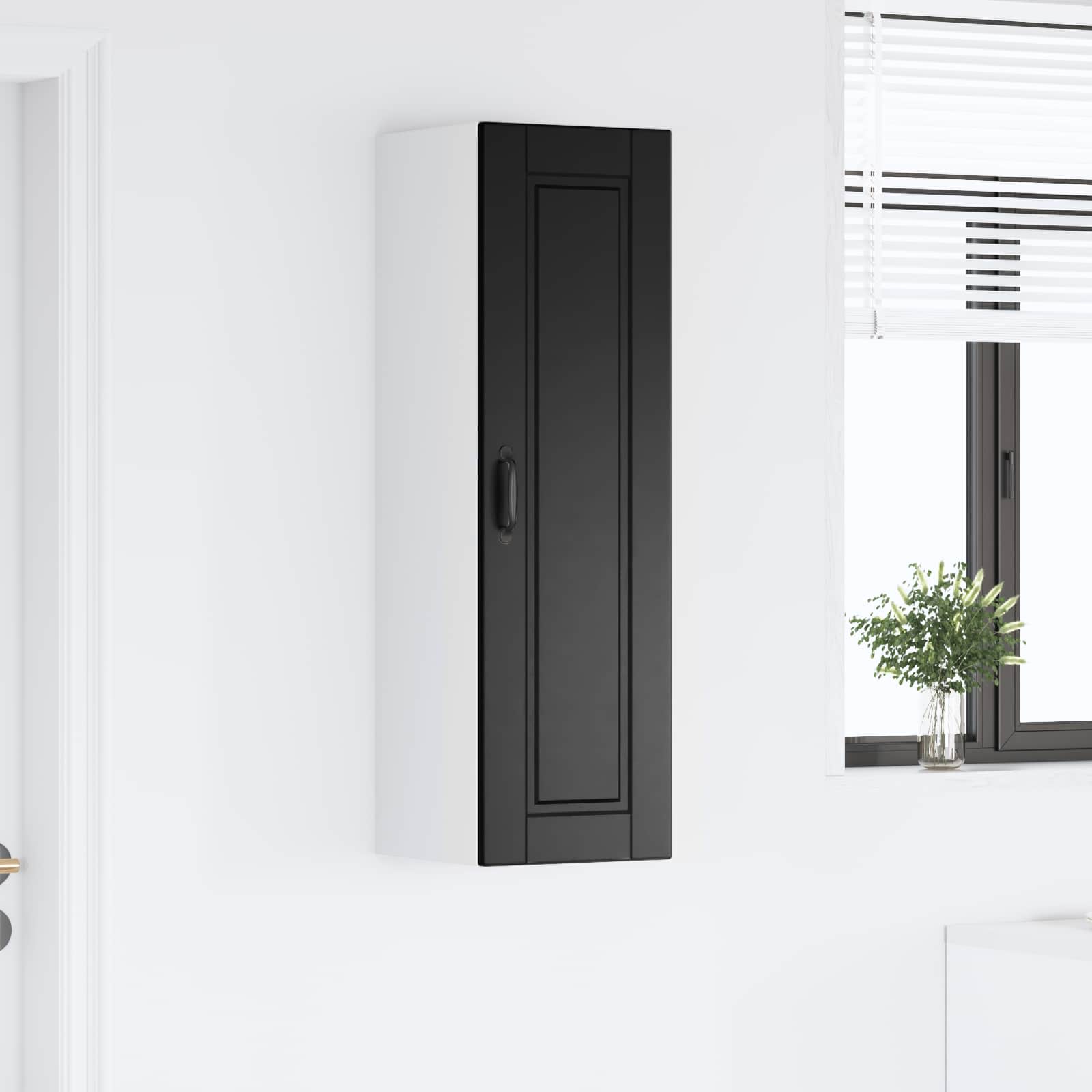 Wall Cabinet PORTO Black 30 x 31 x 100 cm Engineered Wood