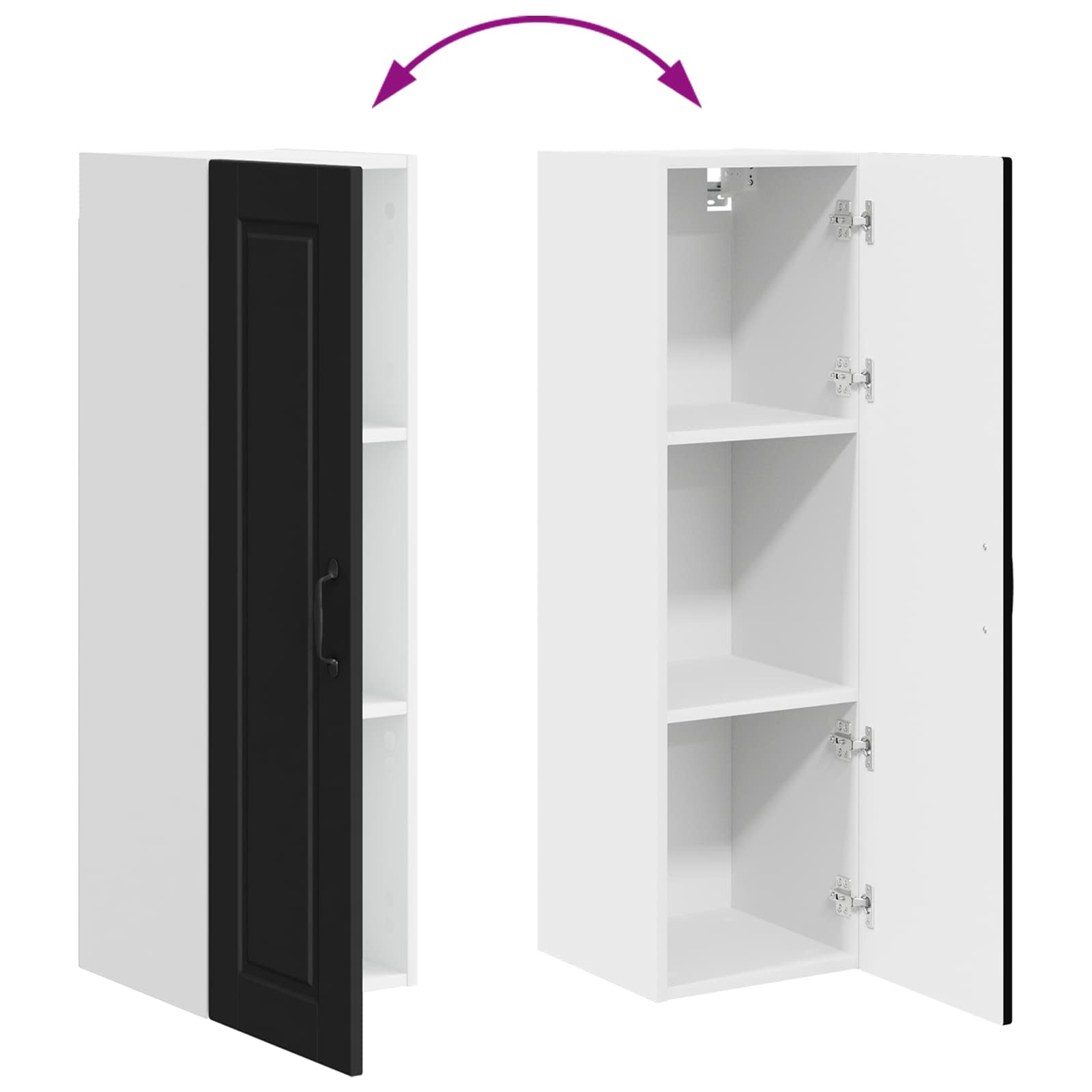 Wall Cabinet PORTO Black 30 x 31 x 100 cm Engineered Wood