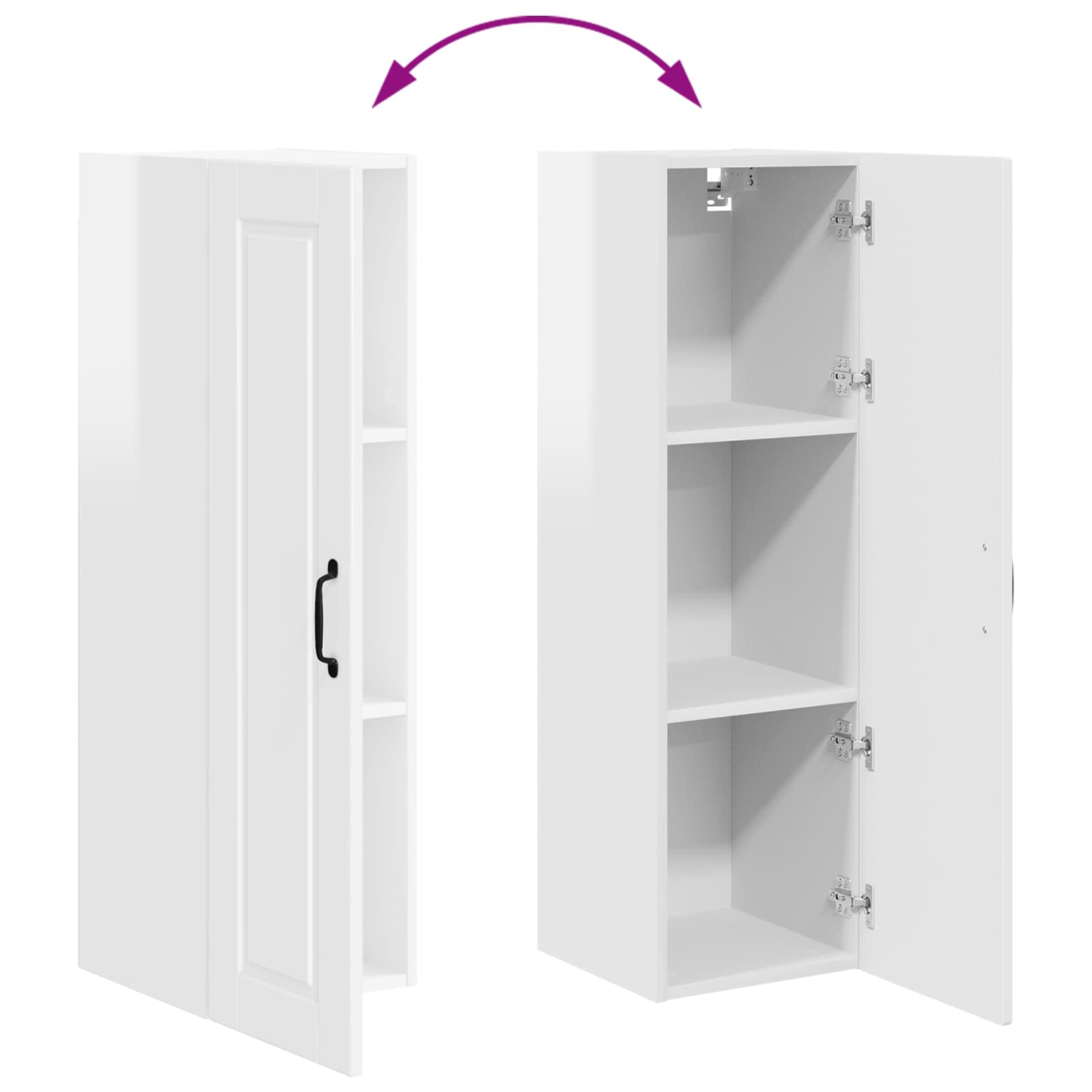 Wall Cabinet PORTO High Gloss White 30 x 31 x 100 cm