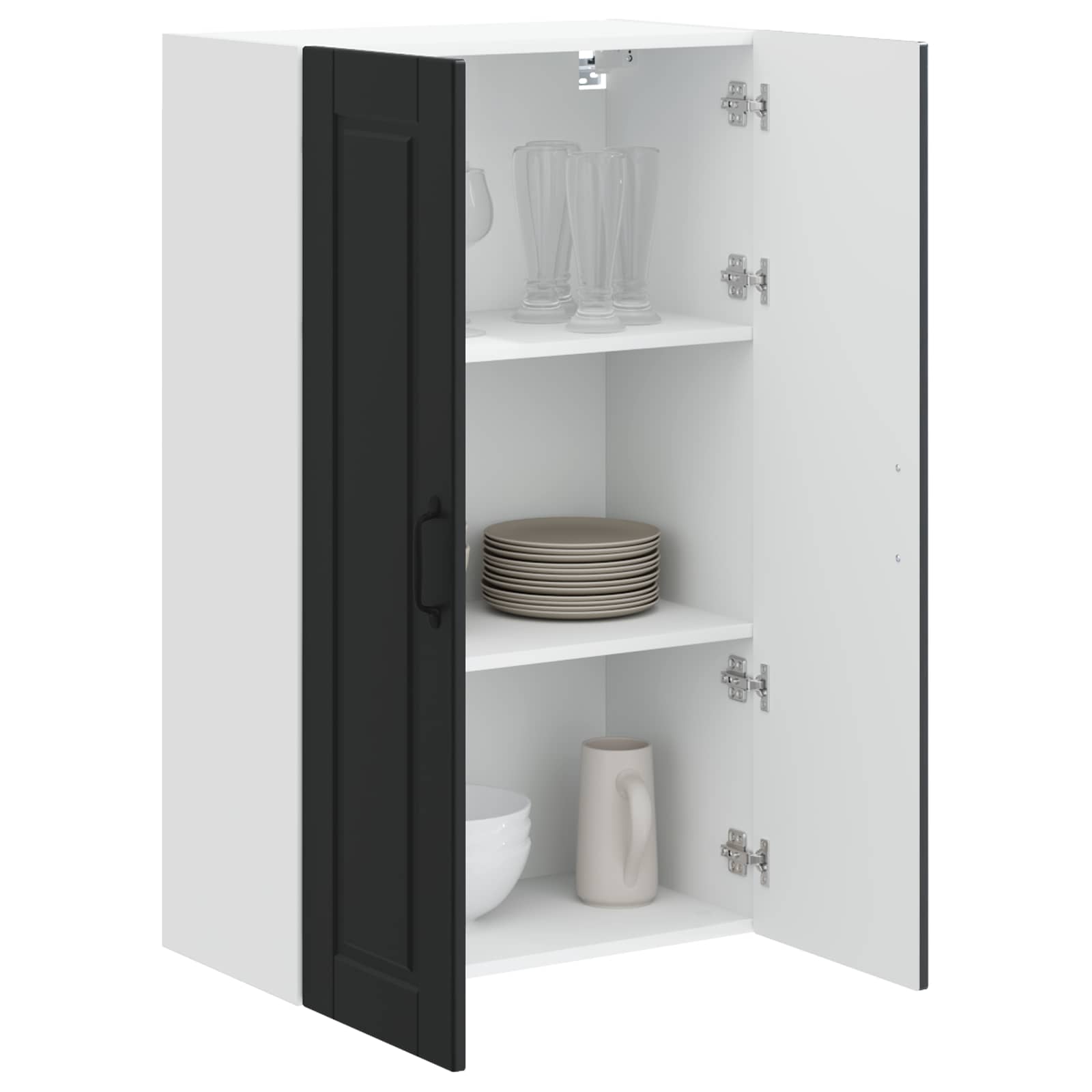 Wall Cabinet PORTO Black 60 x 31 x 100 cm Engineered Wood