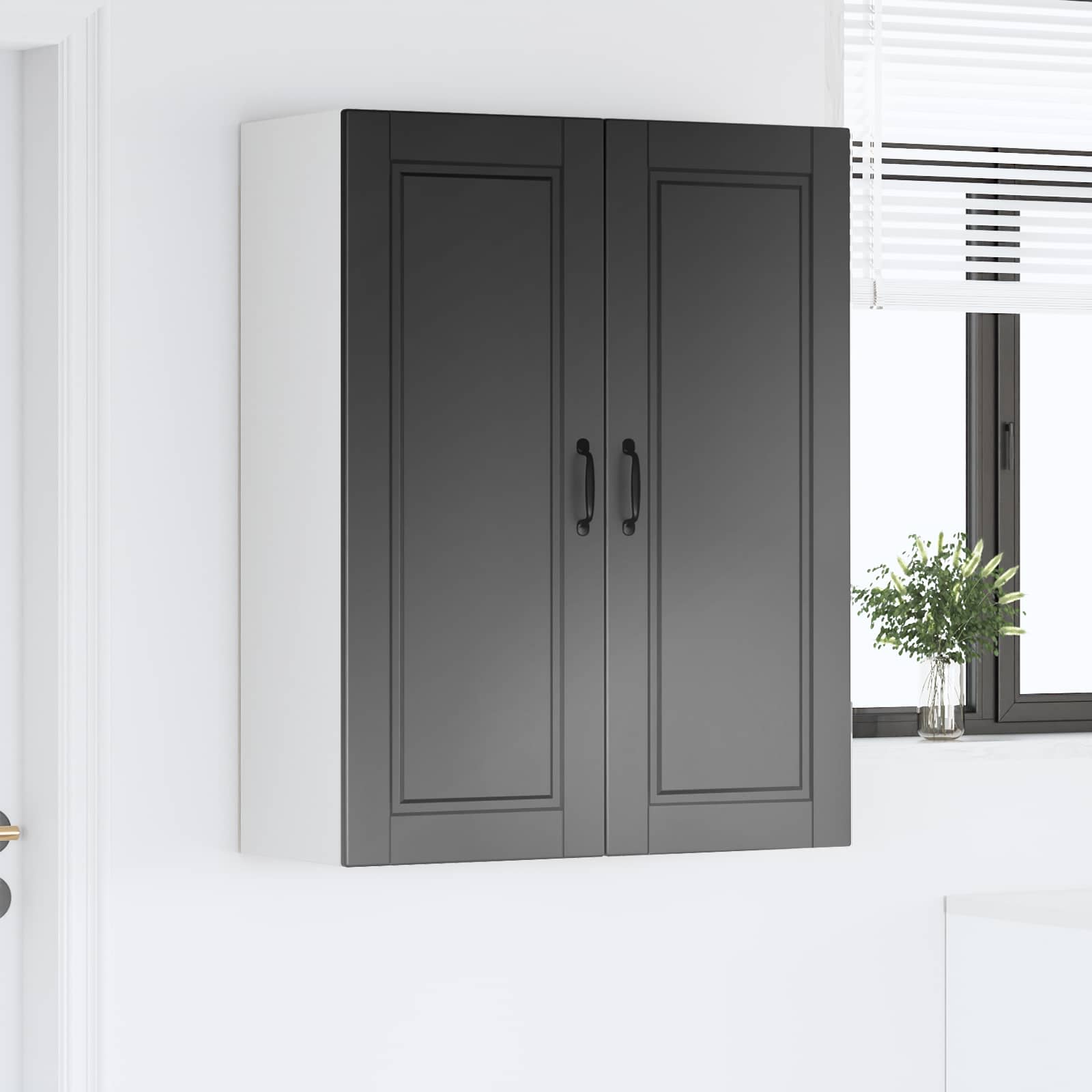 Wall Cabinet PORTO Black 80 x 31 x 100 cm Engineered Wood