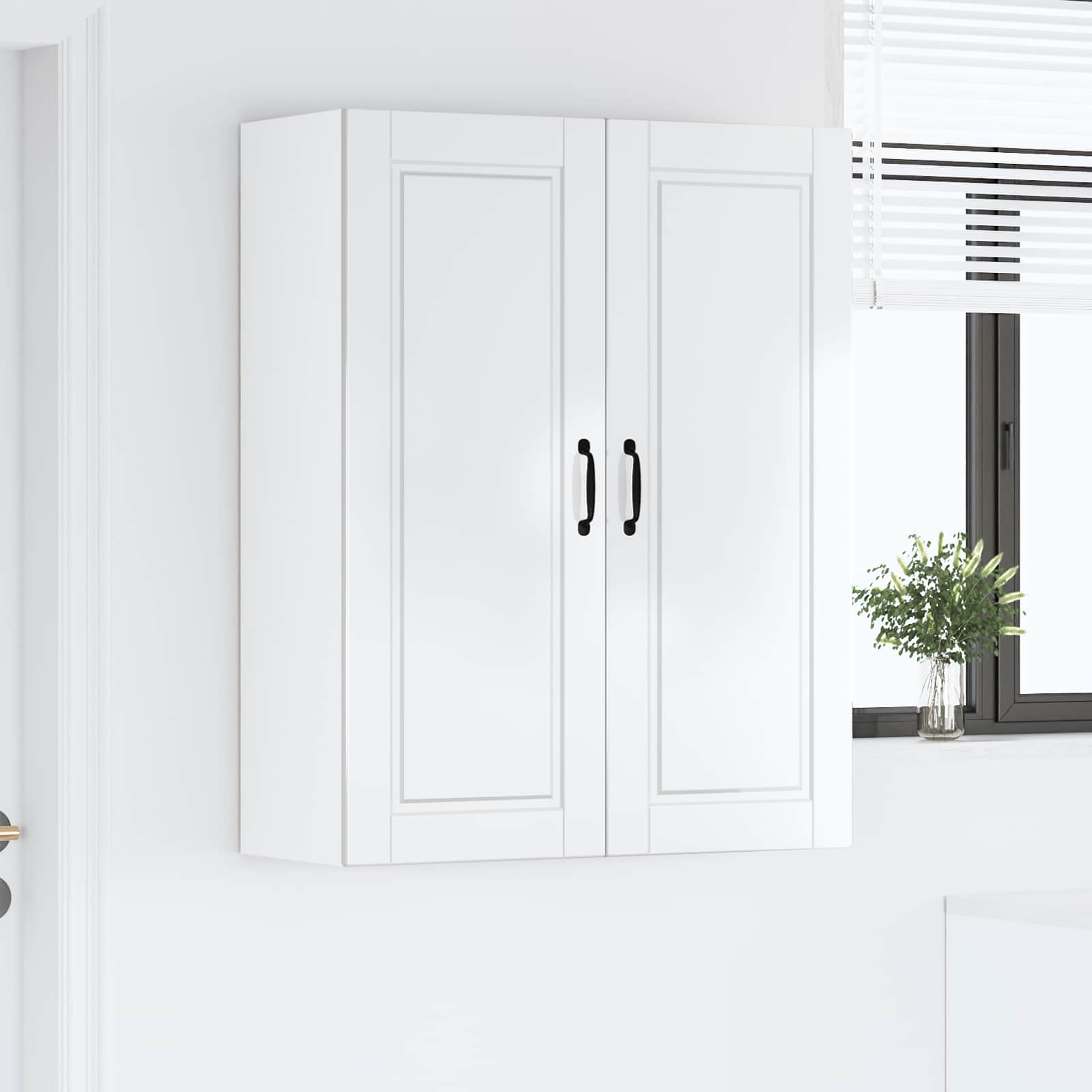 Wall Cabinet PORTO High Gloss White 80 x 31 x 100 cm