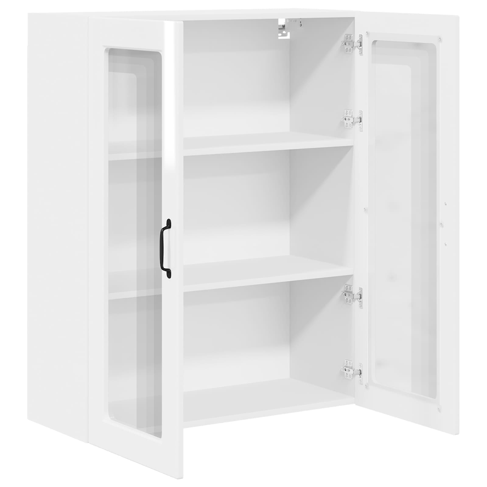 Wall Glass Cabinet PORTO High Gloss White 80 x 31 x 100 cm