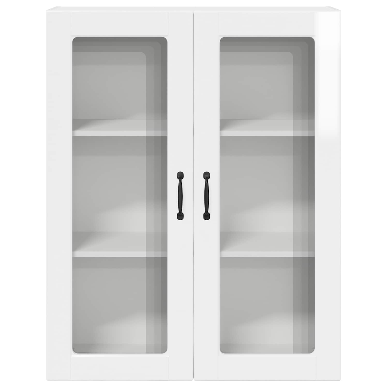 Wall Glass Cabinet PORTO High Gloss White 80 x 31 x 100 cm