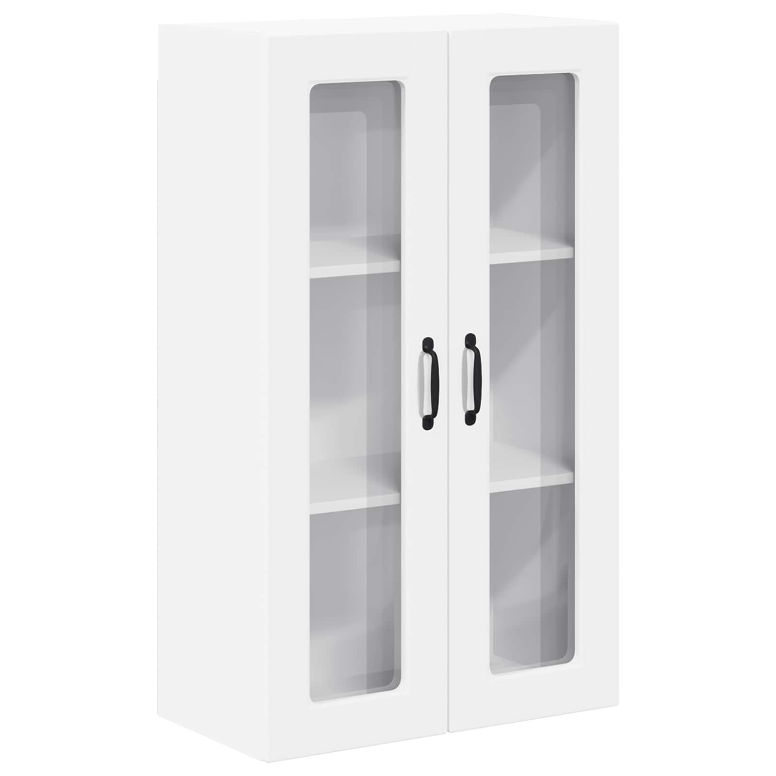 Wall Glass Cabinet PORTO White 60 x 31 x 100 cm Engineered Wood