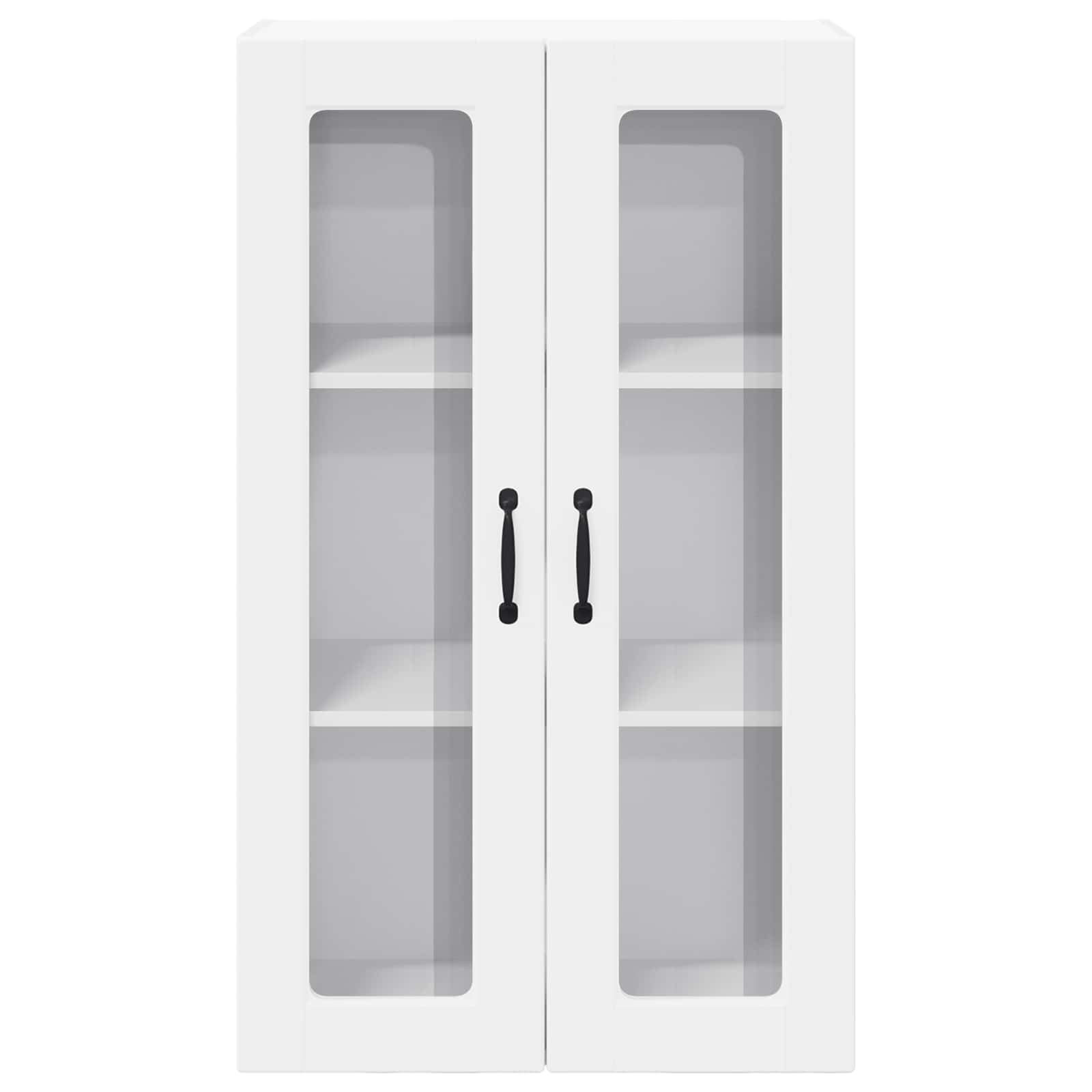 Wall Glass Cabinet PORTO White 60 x 31 x 100 cm Engineered Wood