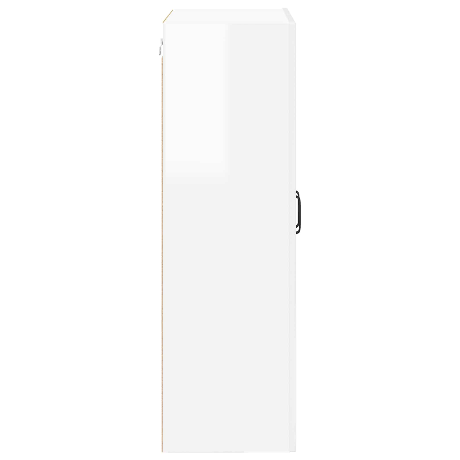 Wall Glass Cabinet PORTO High Gloss White 60 x 31 x 100 cm